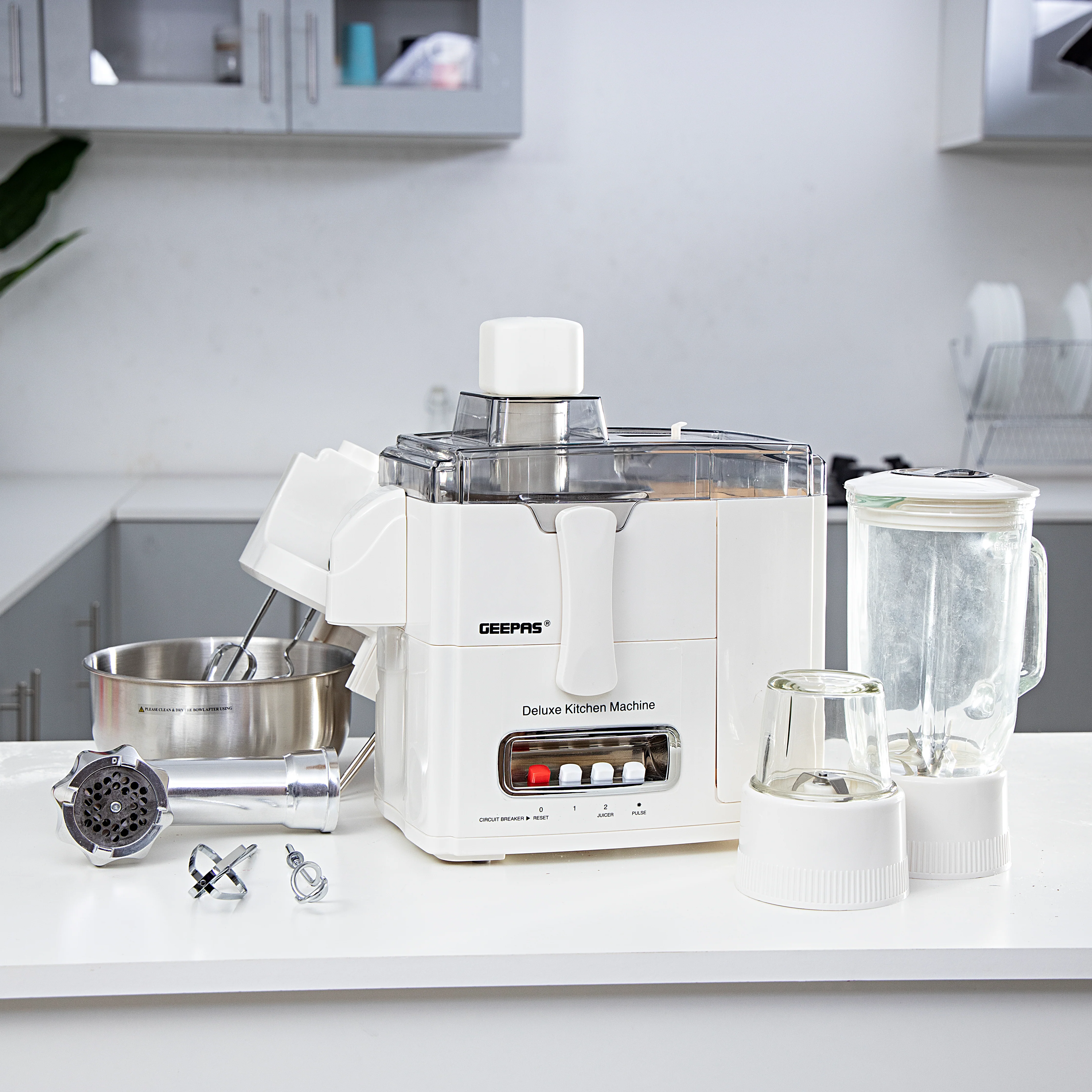 Geepas GSB1650 10-in-1 Food Processor & Juicer | 400W Multi-Functional Blender, Smoothie Maker, Chopper & Grinder | 1.5L Jar, 2-Speed Pulse, Ice Crusher, 2 Years Warranty - Image 2
