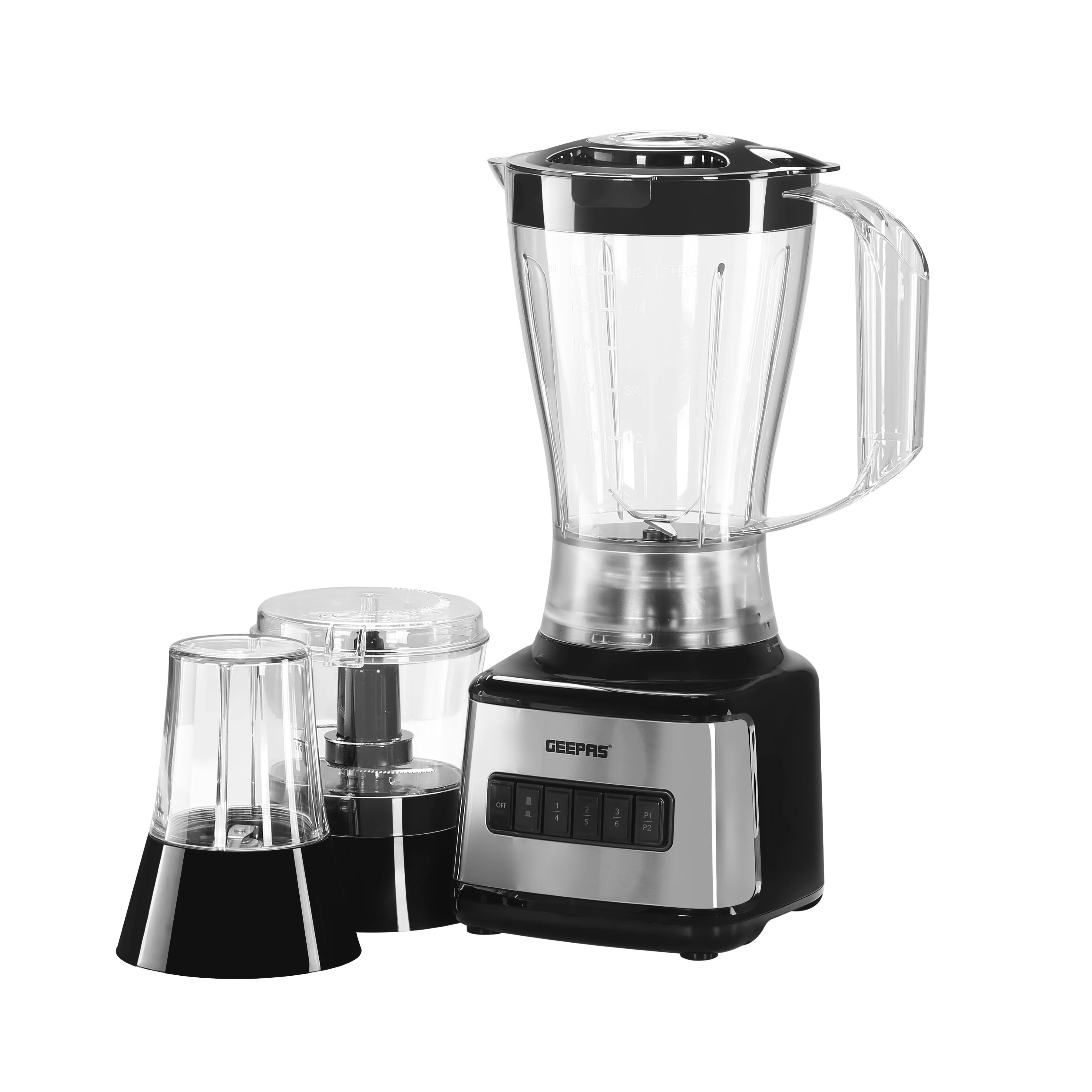 Geepas GSB44017 500W 3 in 1 Stainless Steel Blender - 8 Speed Control |1.5L Plastic jar| 4 Sharp Blades & 2 Blending Preset Juicer| Anti-Slip feet Design| 2 Year Warranty - Image 2