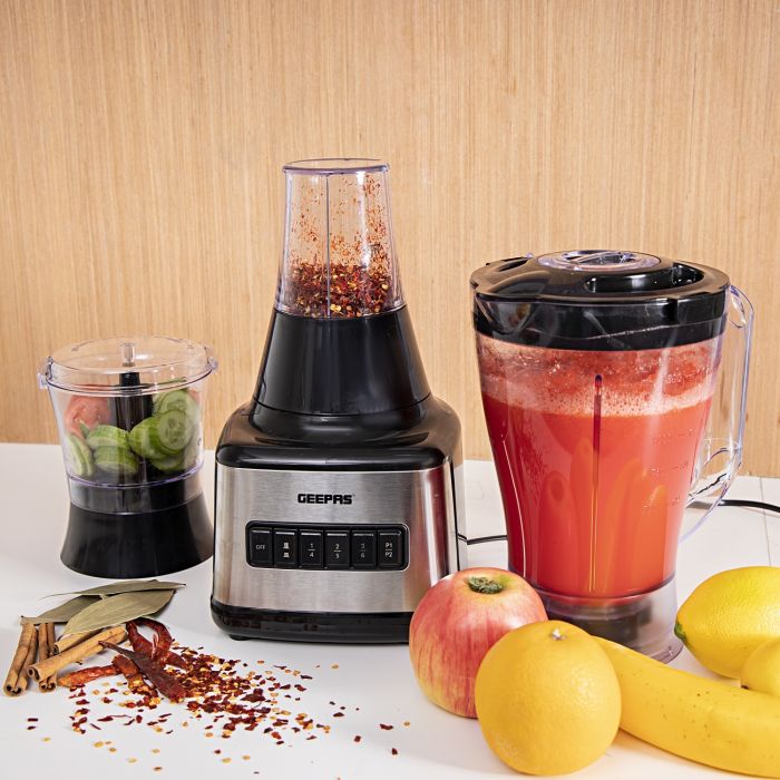 Geepas GSB44017 500W 3 in 1 Stainless Steel Blender - 8 Speed Control |1.5L Plastic jar| 4 Sharp Blades & 2 Blending Preset Juicer| Anti-Slip feet Design| 2 Year Warranty - Image 4