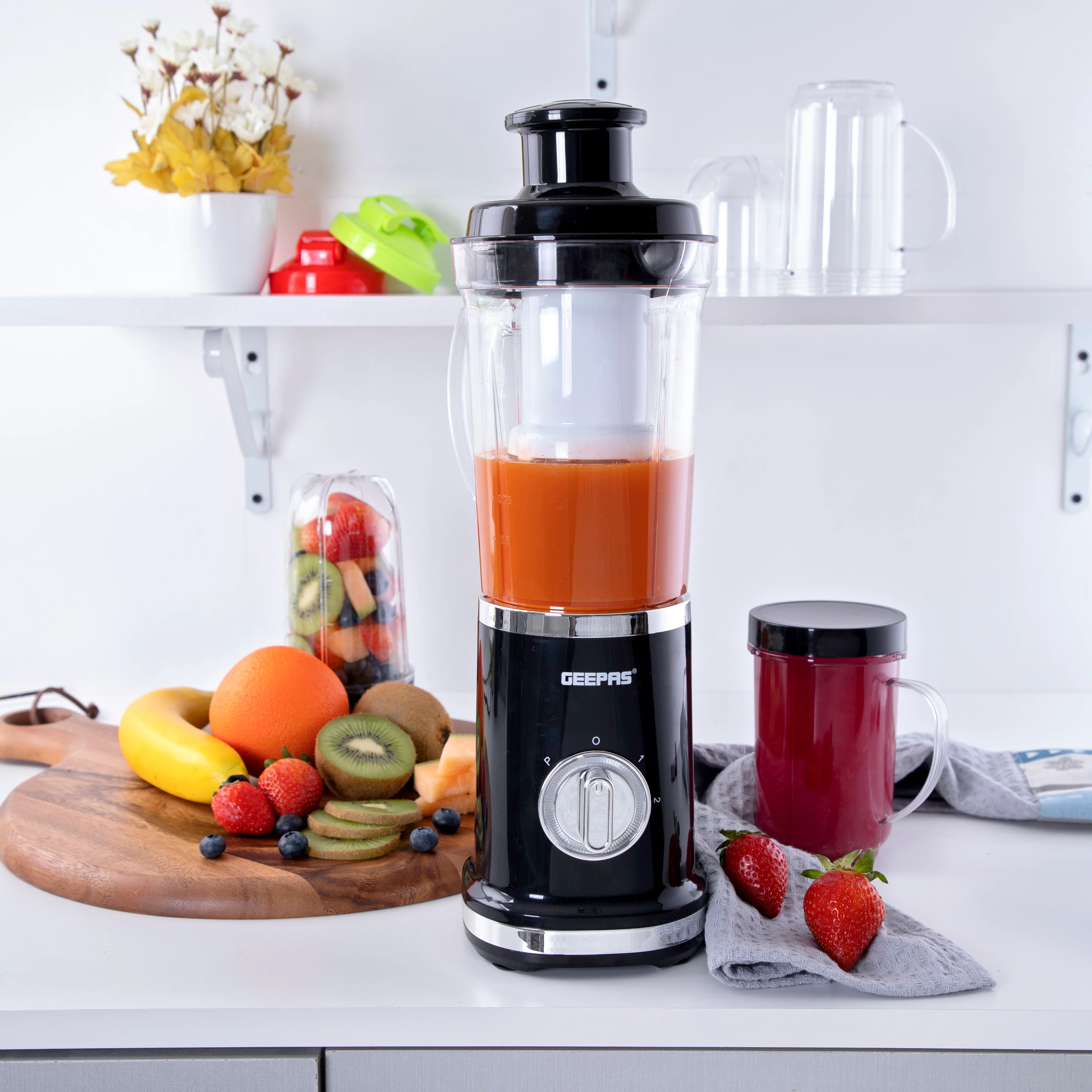 Geepas GSB44018UK Multi-Functional Blender | 380W | 2-Speed| Pulse Control | Ice Crusher, Smoothie Maker, Grinder | LED Indicator & Overheat Protection|2 Years Warranty - Image 3