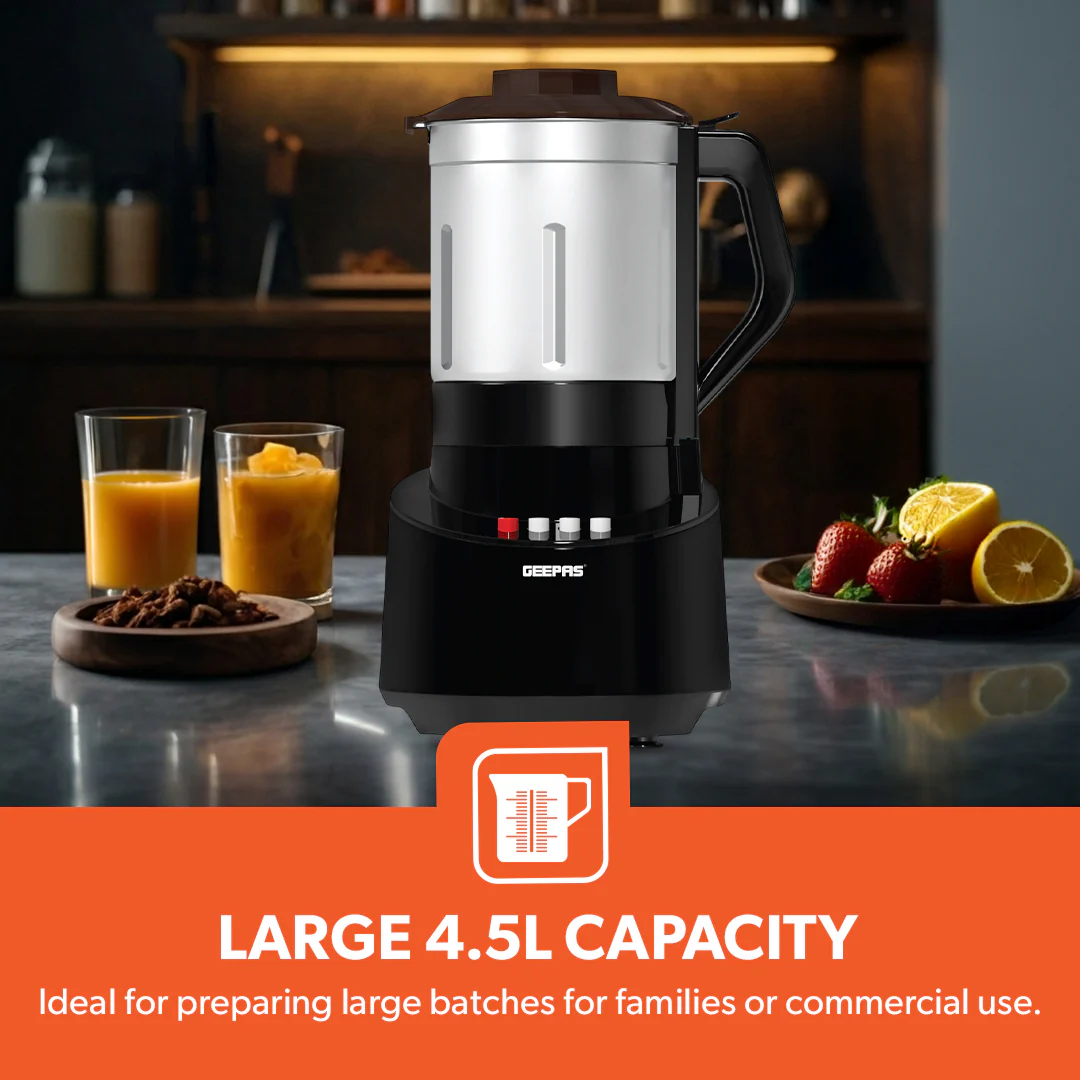 Geepas GSB44043 1800W Professional Blender | 4.5L Capacity | Stainless Steel Jar | 2 Speed Control with Pulse Function | Safety Lock | Perfect for Home & Commercial Use - Image 3