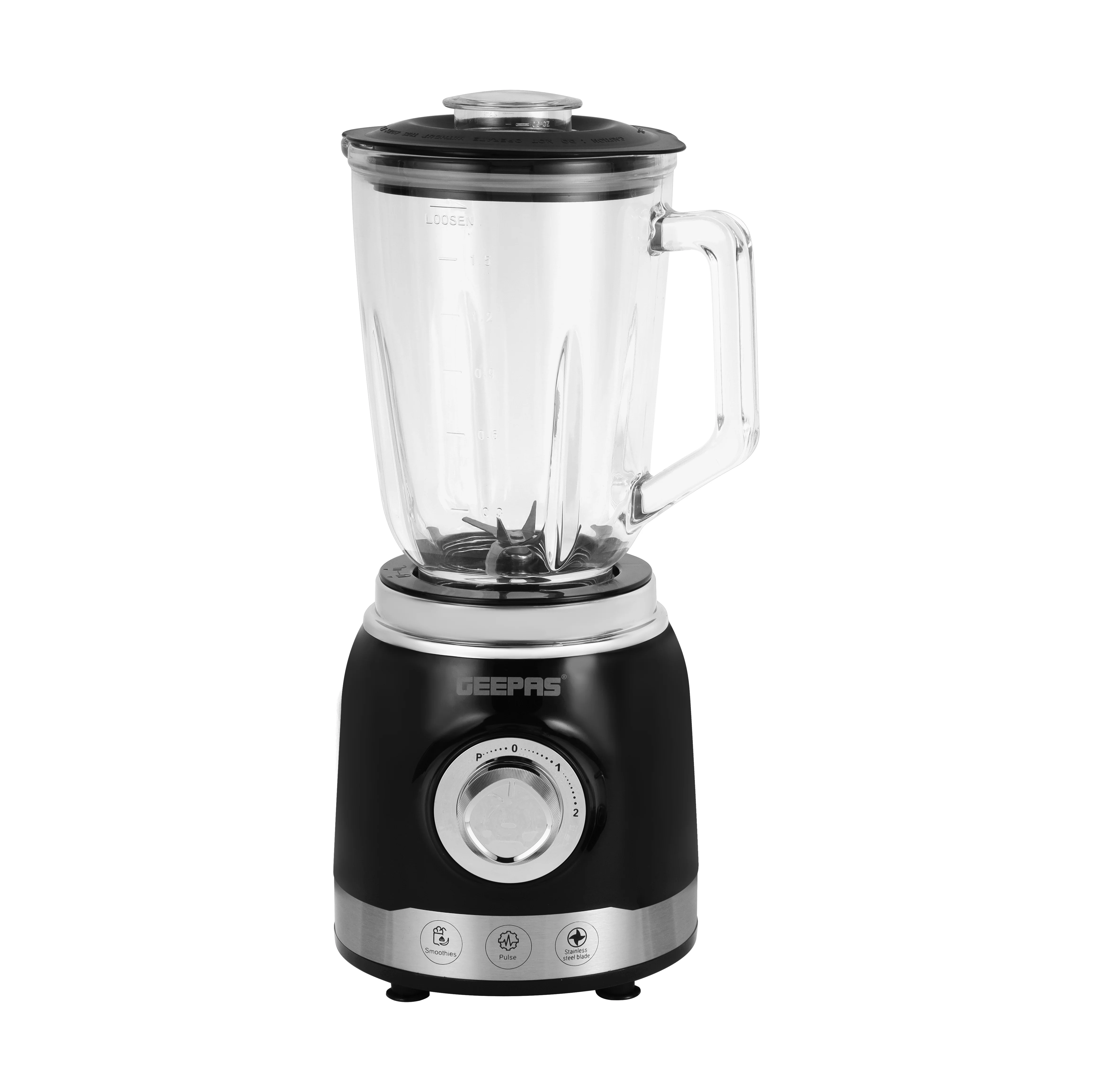Geepas GSB44076UK Glass Jug Blender | 700W Motor| 1.5L Glass Jar| Ice Crush Function| 2-Year Warranty| Multi-Speed Control| Stainless Steel Blades for Smooth Blending - Image 3