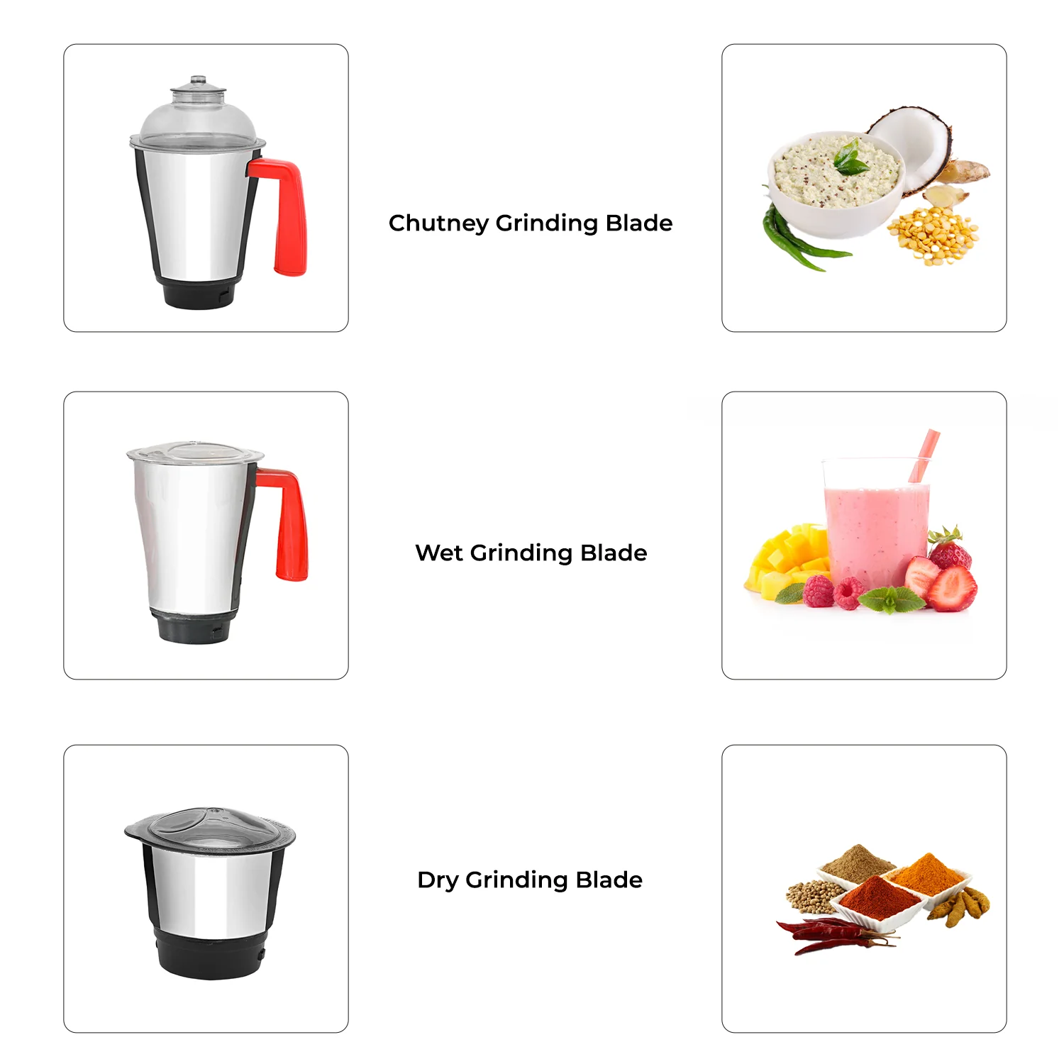 Geepas 3-in-1 Mixer Grinder | Powerful Motor with Stainless Steel Jars | Multi-Purpose Appliance for Grinding, Mixing & Blending | Sharp Blades | 2-Year Warranty - Image 4