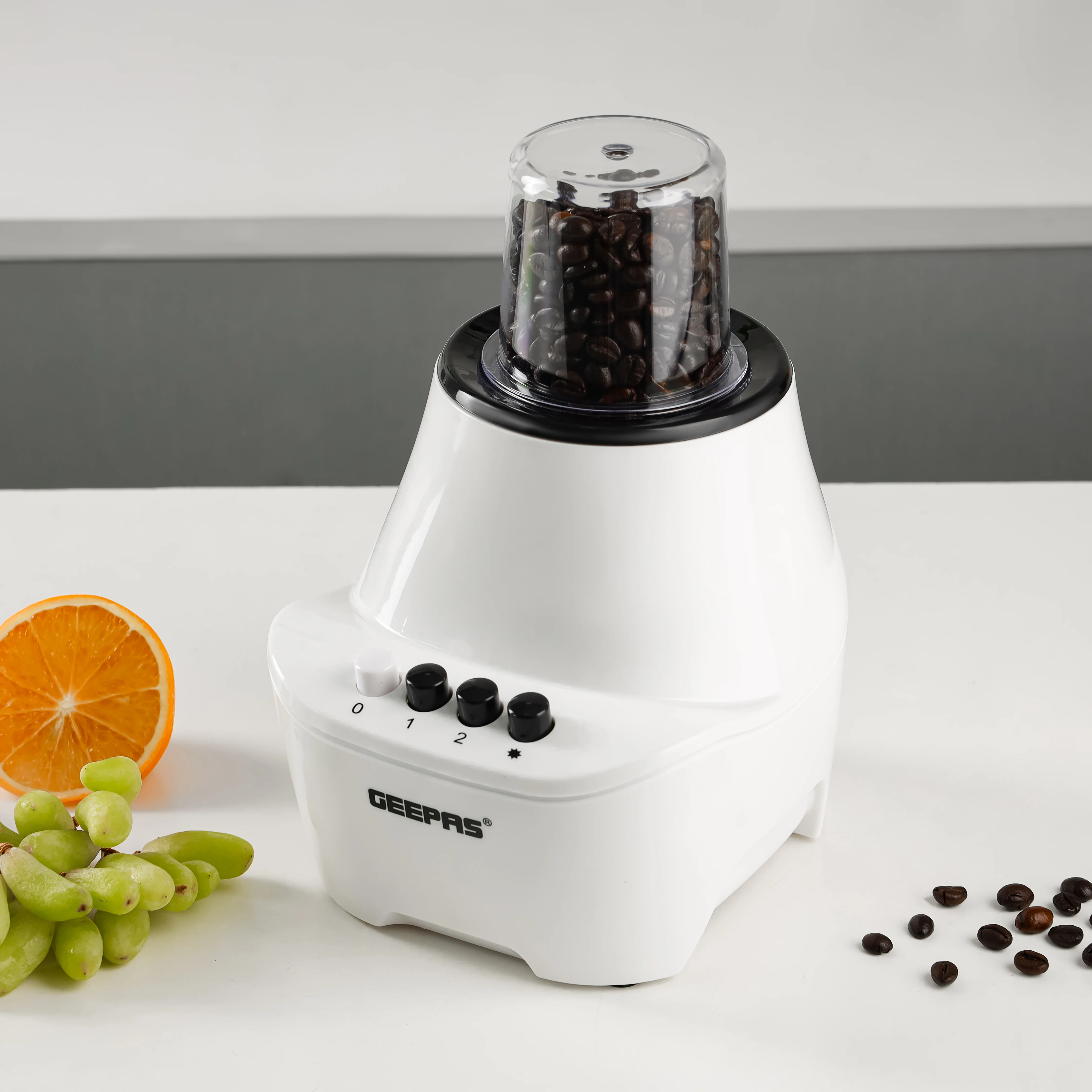 Geepas GSB5409 2-in-1 Blender | 250W | Stainless Steel Blades| 4 Speed Control with Pulse| Overheat Protection| Multi-Function Ice Crusher, Chopper, Coffee Grinder & More - Image 5