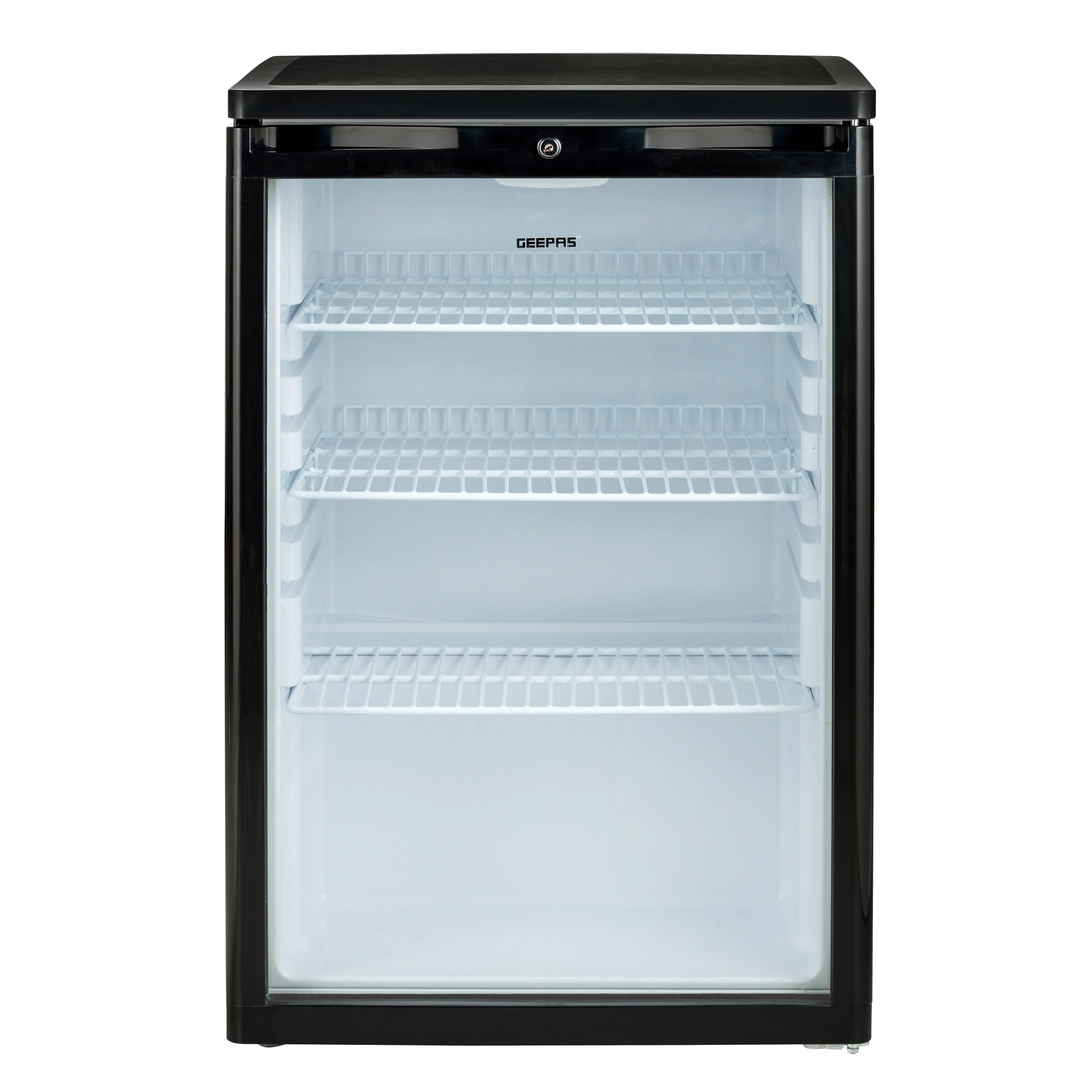 Geepas GSC1601BE Showcase Chiller 165L | Beverage Cooler with R600a Refrigerant | Lock & Key| Low Noise| Adjustable Temperature| Energy Efficient Design| 1 Year Warranty - Image 3