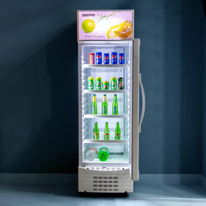 Geepas GSC6549 Upright Showcase | 230W Powerful Big Compressor| No Frost Fan Cooling System| Adjustable Thermostat| Transparent Glass Door| Lock & Key| 1-Year Warranty - Image 3