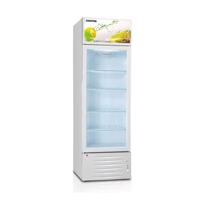 Geepas GSC6549 Upright Showcase | 230W Powerful Big Compressor| No Frost Fan Cooling System| Adjustable Thermostat| Transparent Glass Door| Lock & Key| 1-Year Warranty - Image 4