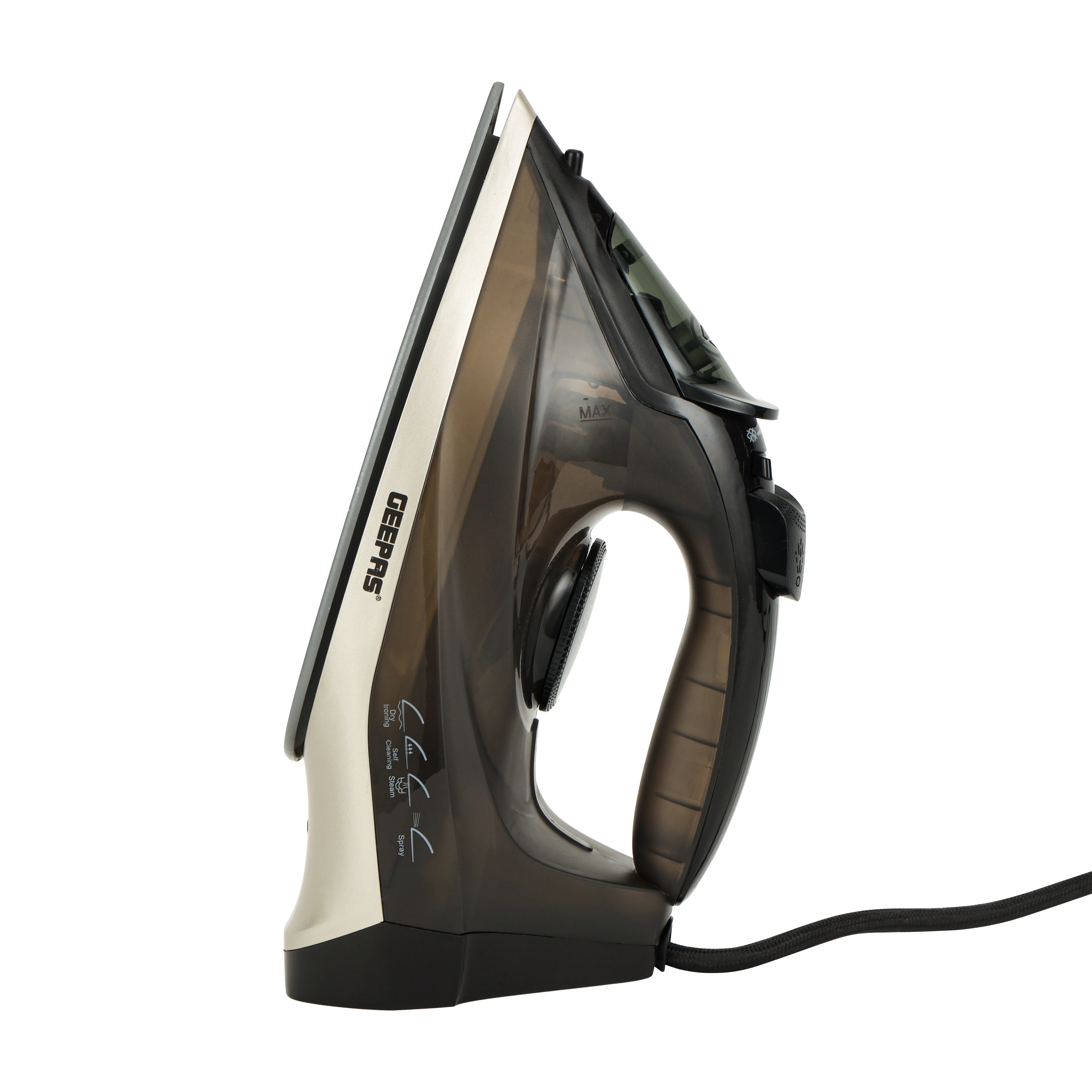 Geepas Ceramic Steam Iron GSI24016|2200W, Dry, Spray & Steam Functions, 200ml Tank, Self-Cleaning, Powerful Shots, Compact Handy Design, Ceramic Soleplate, 2Year Warranty - Image 2
