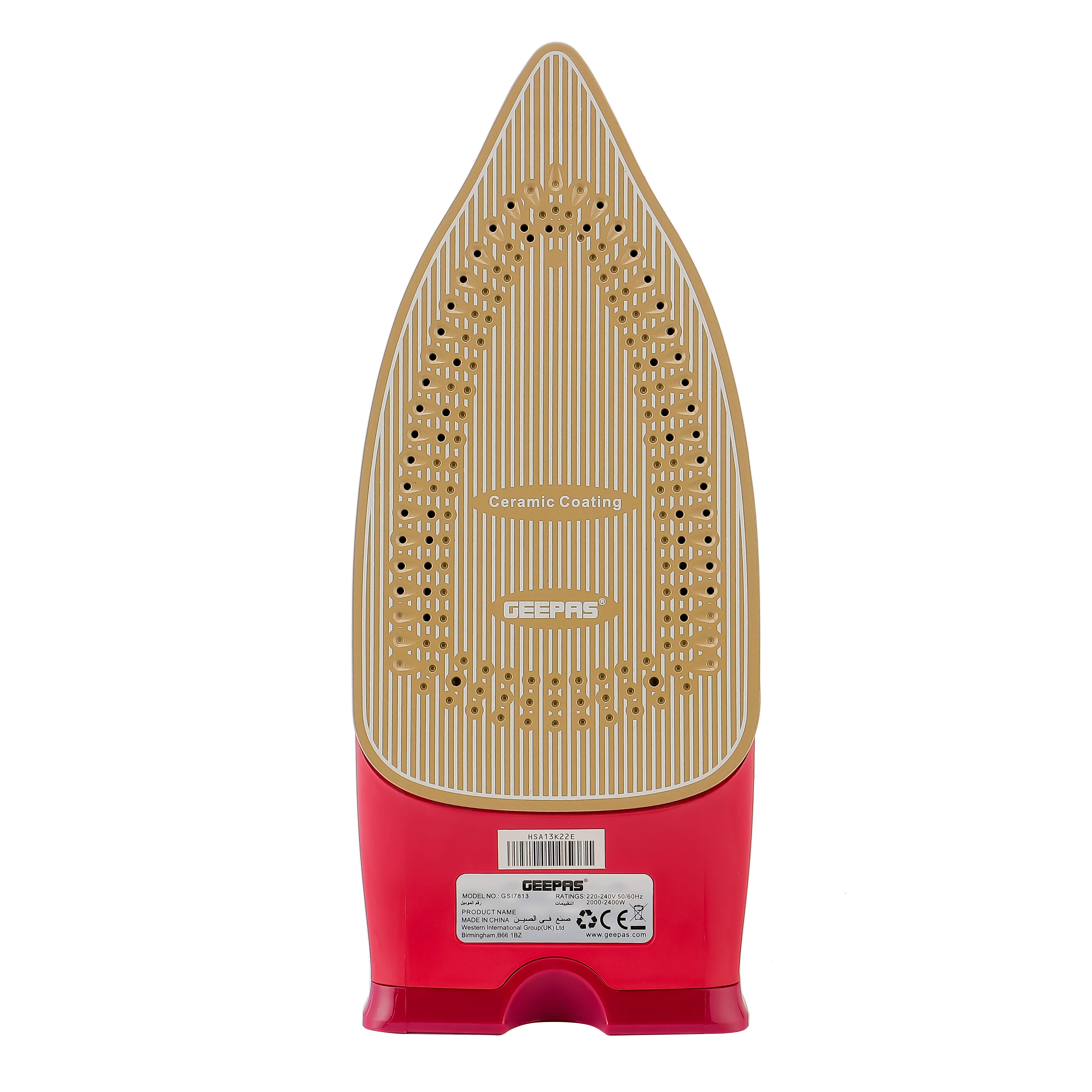 Geepas GSI7813 Digital Steam Iron | 2400W Ceramic Soleplate Iron with Auto Shut Off| Spray| Burst & Steam Function| Anti-Drip| Anti-Calc| 350ml Tank| 2 Years Warranty - Image 5