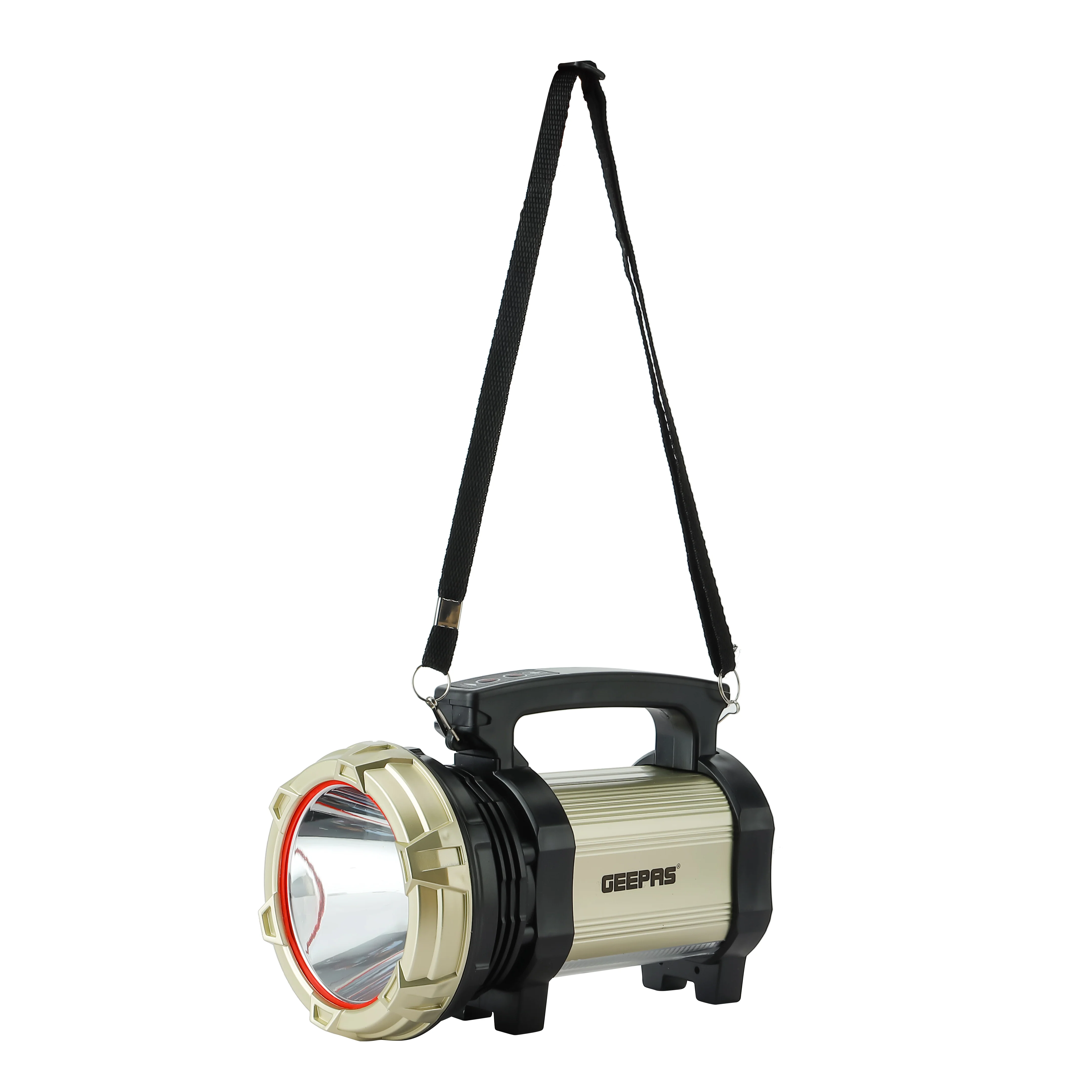 Geepas GSL5709 Rechargeable Search Light with Lantern | 10W LED Spotlight | Built-in Lantern Function | USB Output for Device Charging | Long Runtime | Durable Design - Image 3