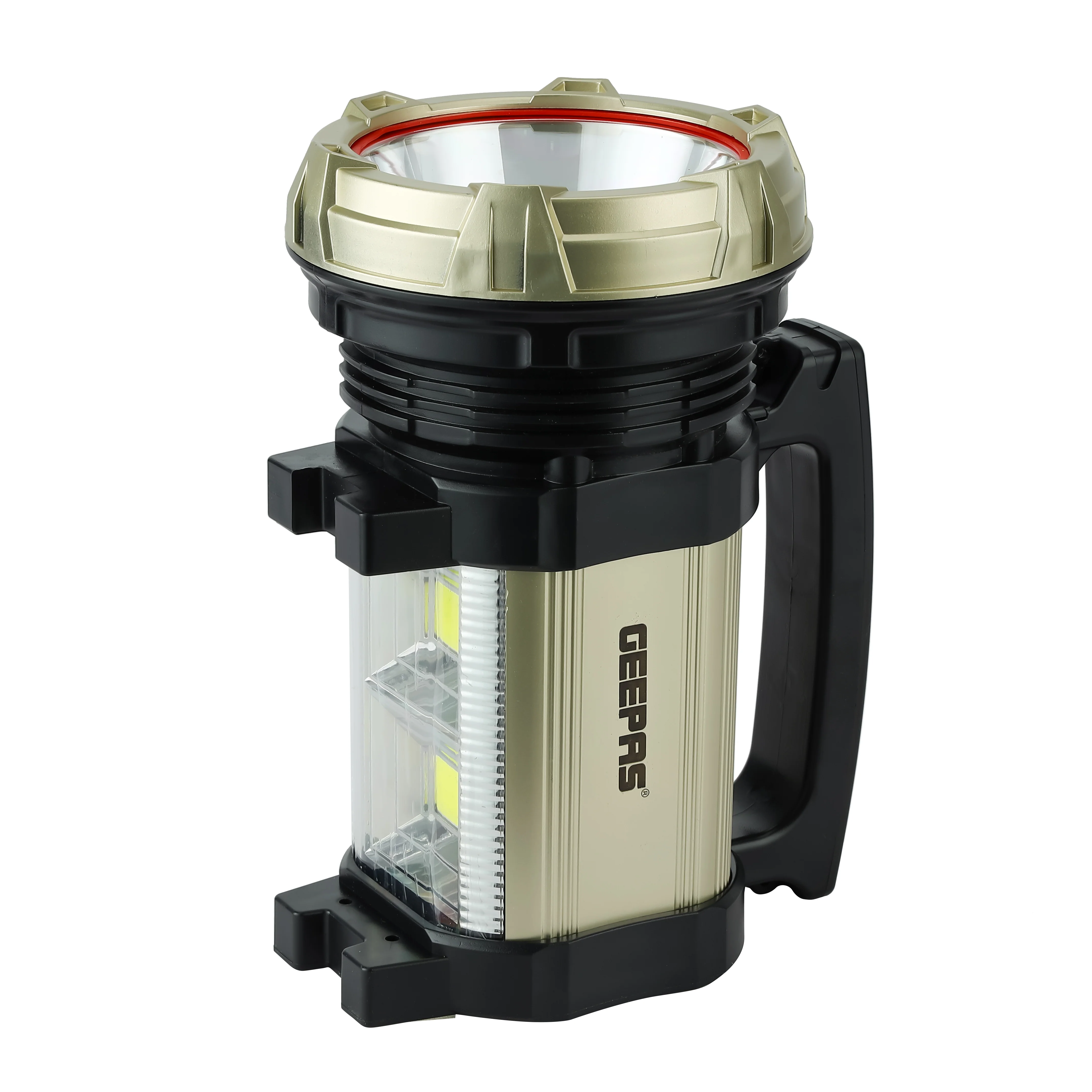 Geepas GSL5709 Rechargeable Search Light with Lantern | 10W LED Spotlight | Built-in Lantern Function | USB Output for Device Charging | Long Runtime | Durable Design - Image 4
