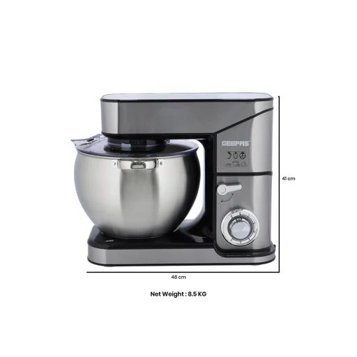 Geepas GSM43041 Kitchen Machine | 10L Capacity Stainless Steel Bowl Stand Mixer| 2000W  6 Speed Control | 3 Mixing Tools  Whisk, Beater & Dough Hook| 2 Years Warranty - Image 5