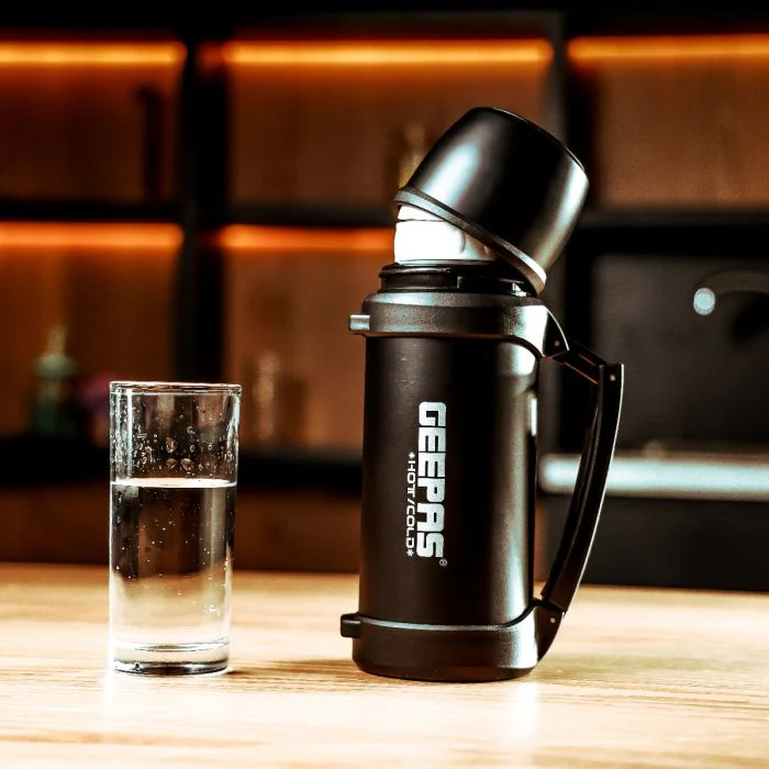 Geepas GSVB4110 Stainless Steel Vacuum Bottle | 1.2L | Double-Walled 18/8 Stainless Steel with Copper Coating | Hot 18H/Cold 24H Retention | BPA-Free | 2 Years Warranty - Image 3