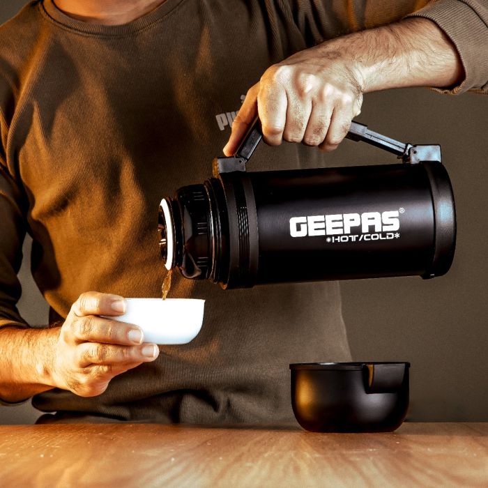 Geepas GSVB4110 Stainless Steel Vacuum Bottle | 1.2L | Double-Walled 18/8 Stainless Steel with Copper Coating | Hot 18H/Cold 24H Retention | BPA-Free | 2 Years Warranty - Image 4
