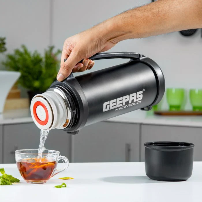 Geepas GSVB4112 Stainless Steel Vacuum Flask | 1.8L Capacity | Double-Walled Insulation for 24-Hour Hot & Cold Retention | Leak-Proof & BPA-Free Design| 2 Years Warranty - Image 5