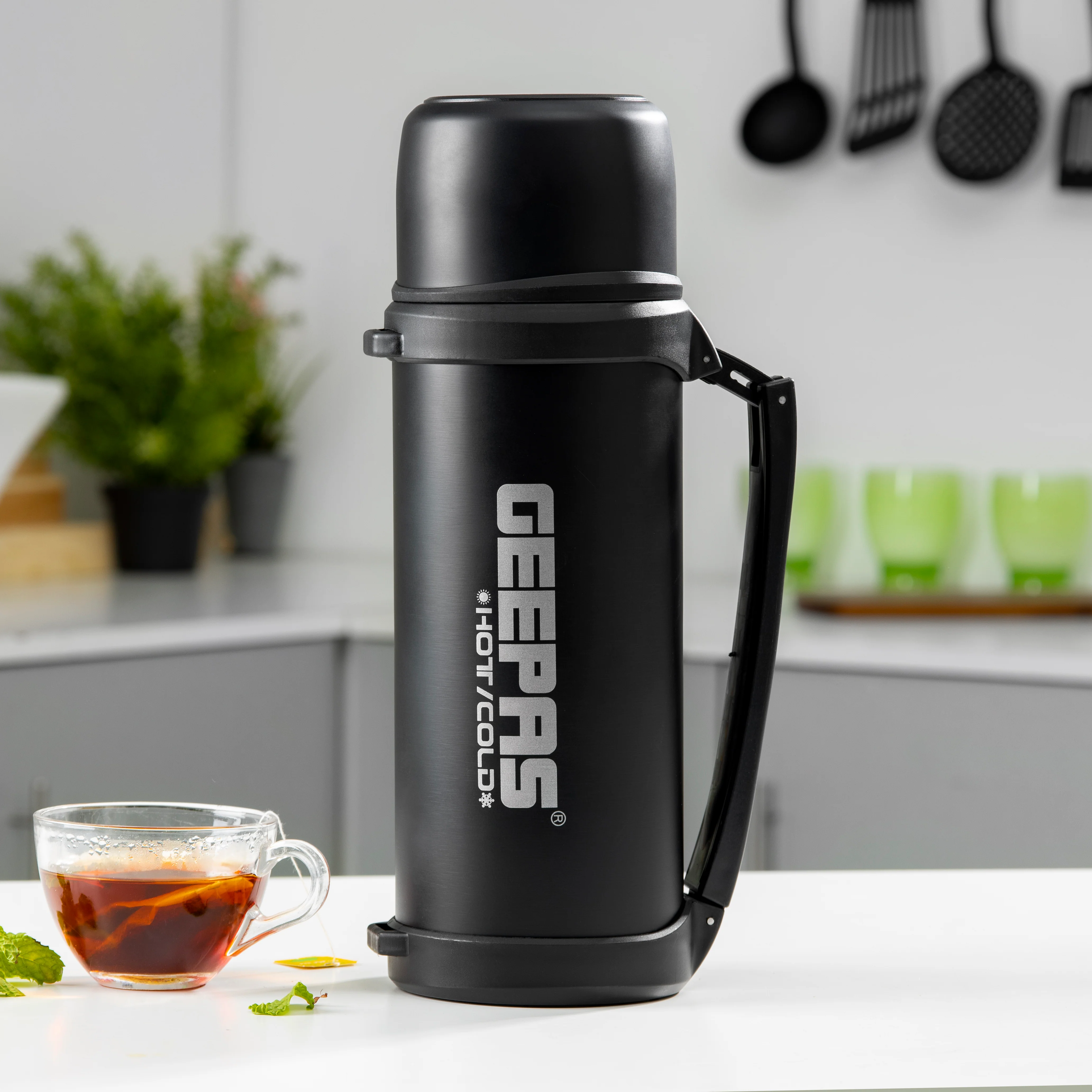 Geepas GSVB4113 Stainless Steel Vacuum Flask | 2.2 L| Double Wall Insulated Hot & Cold Thermal Bottle| Leak-Proof| Ideal for Home, Office & Travel| 2 Years Warranty - Image 2