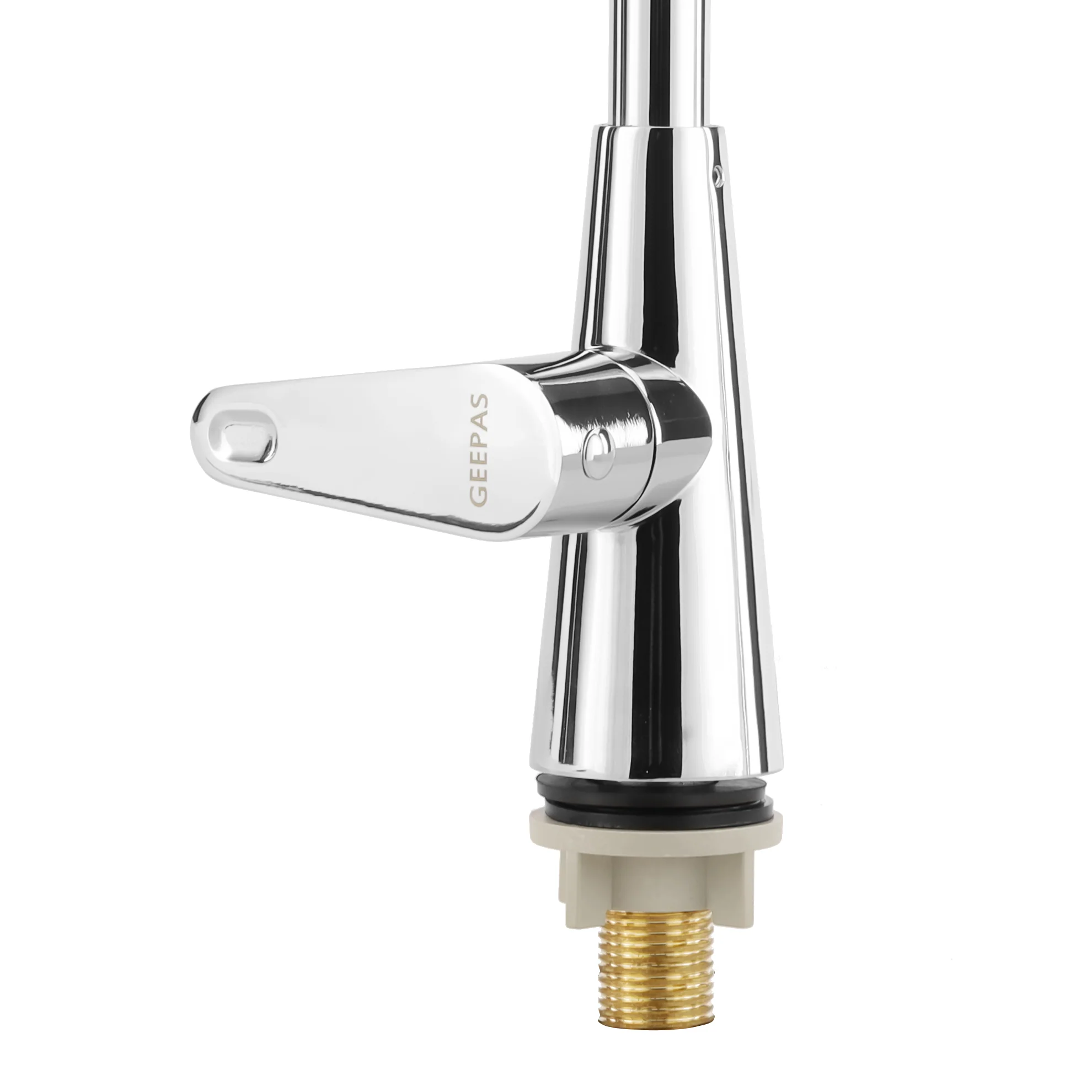 Geepas Deck Mounted Sink Tap GSW61136 | Single Hole Mounted Tap for Kitchen & Bathroom, Chrome Finish, Durable Quarter Turn Cartridge, Leak-Proof, 360° Swivel Spout - Image 5