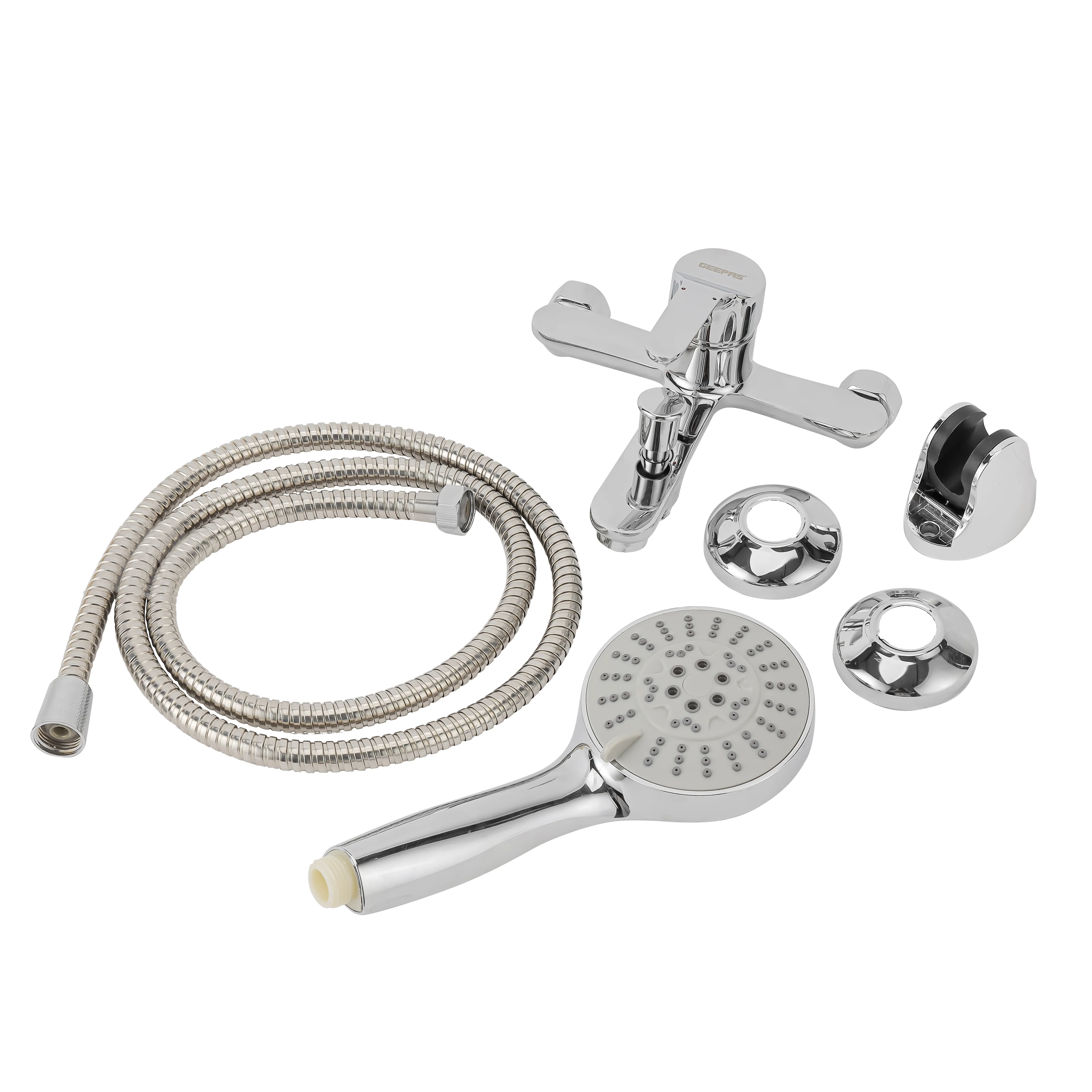 Geepas GSW61164 Single Lever Bath Shower Mixer | Solid Brass, Chrome Finish, Wall-Mounted, Metal Lever Handle, Ceramic Cartridge, Leak-Proof, 5-Year Warranty - Image 5