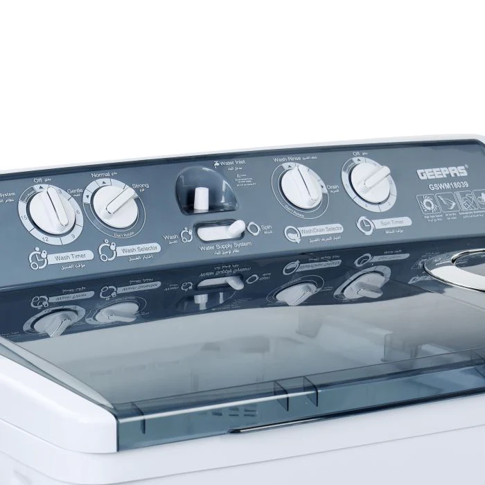 Geepas GSWM18039 Twin Tub Washing Machine | 18kg Wash Capacity with Big Pulsator | Air Dry Function | Magic Filter | Double Layer Body and IPX4 Water Protection - Image 3