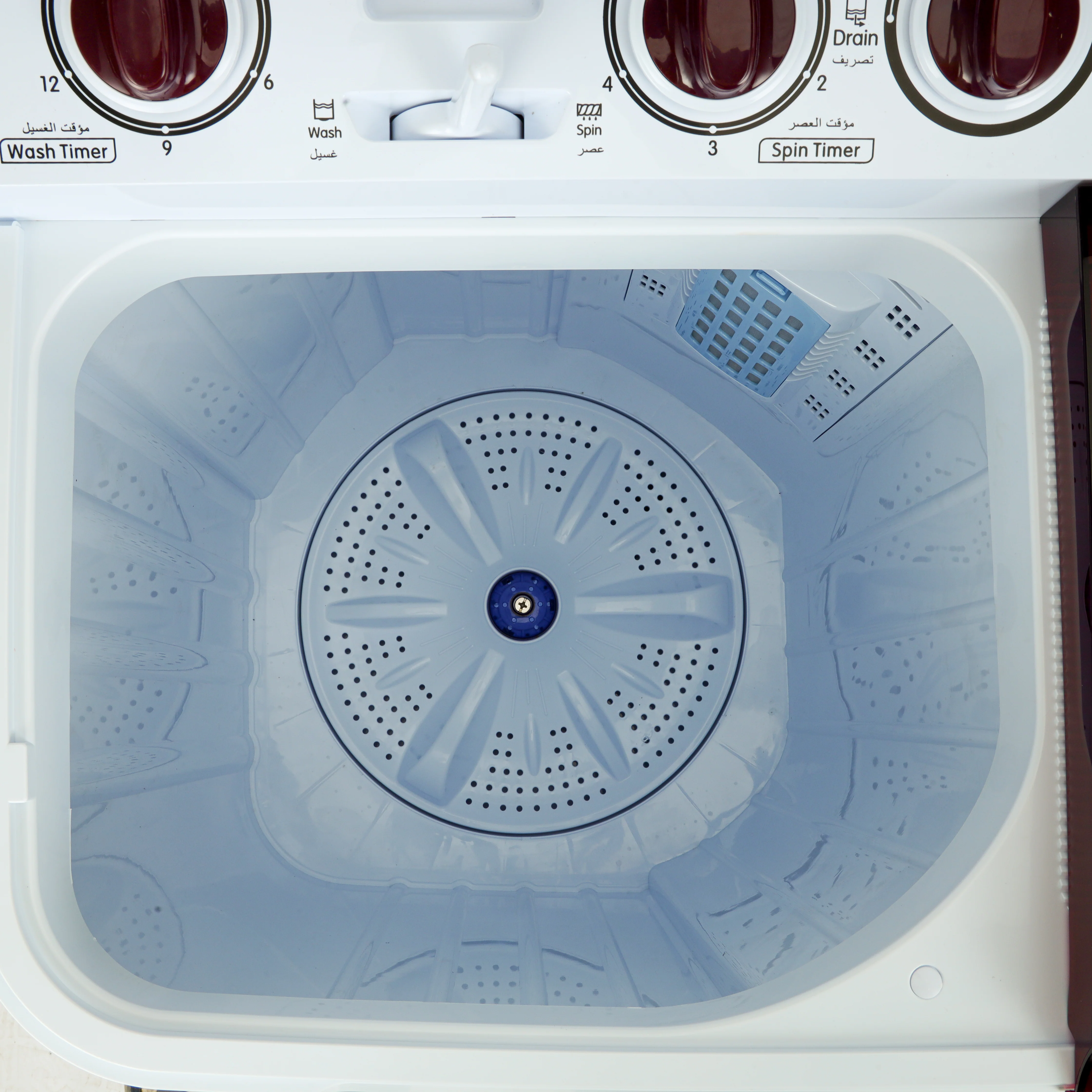 Geepas GSWM18042 Twin Tub Washing Machine | 9kg Wash Capacity with Big Pulsator | Air Dry Function | Magic Filter | Transparent Top Lid and IPX4 Water Protection - Image 4