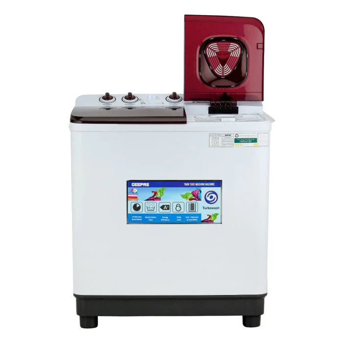Geepas GSWM18043 Twin Tub Washing Machine | 12kg Wash Capacity with Big Pulsator |  Air Dry Function | Magic Filter |  Double Layer Body and IPX4 Water Protection - Image 4