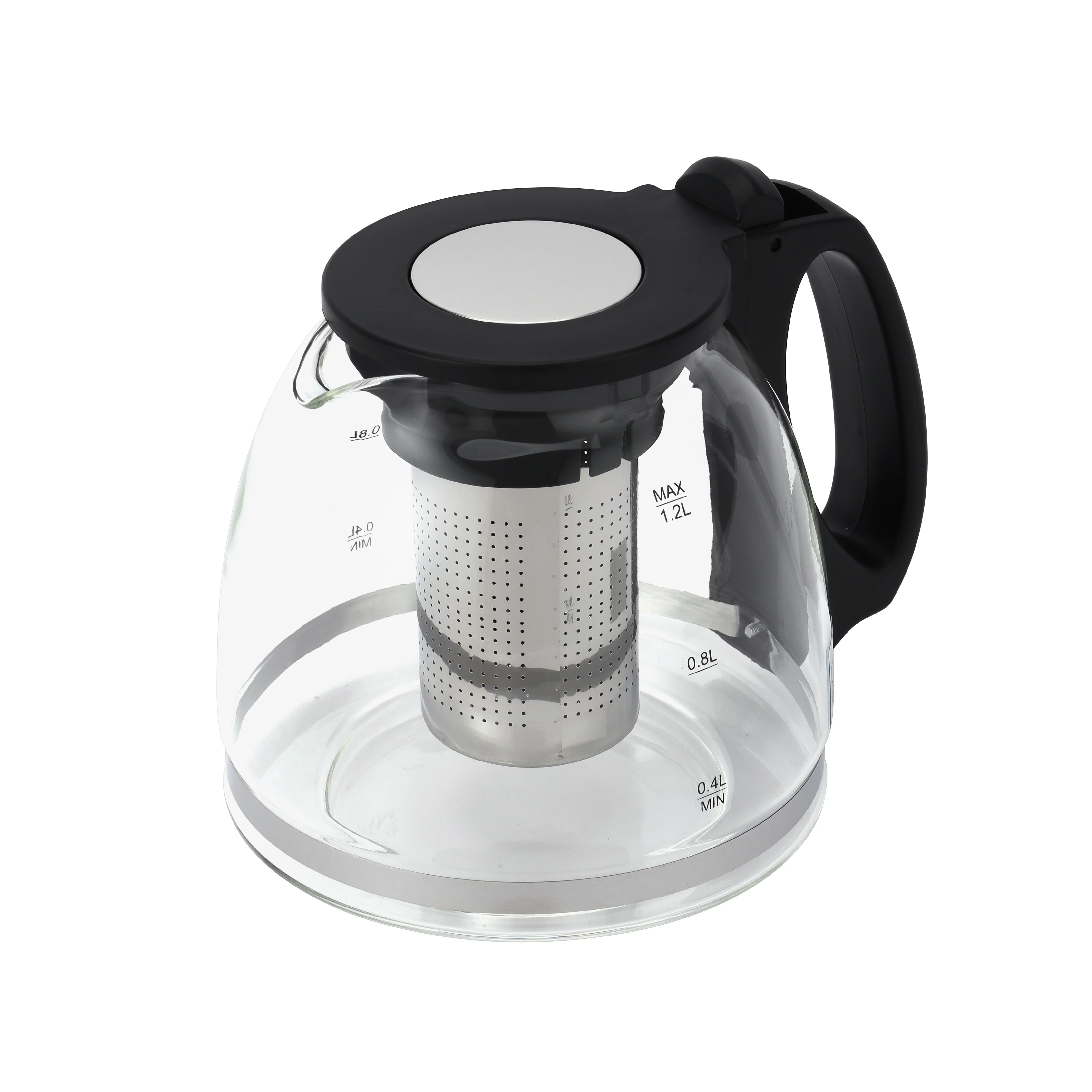 Geepas Borosilicate Glass Digital Tea Maker- GTM38065/ 1.8 L and 1.2 L, Touch Screen Control, 60W for Fast Boiling/  2 Years Warranty, Silver and Black - Image 3