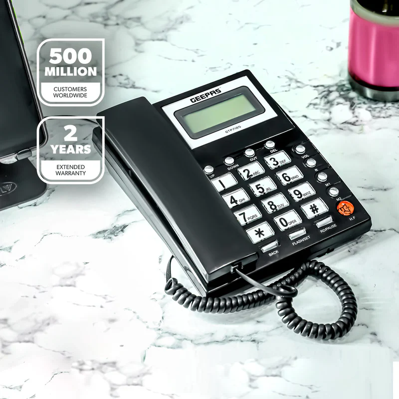Geepas GTP7185 Executive Telephone with Caller ID | FSK/DTMF Dual System | 16-Digit LCD Display | 50 Incoming & 15 Outgoing Calls | 16 Ringtones | Hands-Free| - Image 2