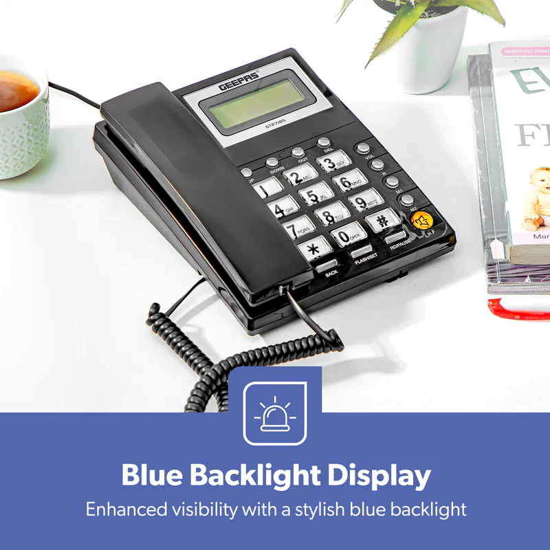 Geepas GTP7185 Executive Telephone with Caller ID | FSK/DTMF Dual System | 16-Digit LCD Display | 50 Incoming & 15 Outgoing Calls | 16 Ringtones | Hands-Free| - Image 5
