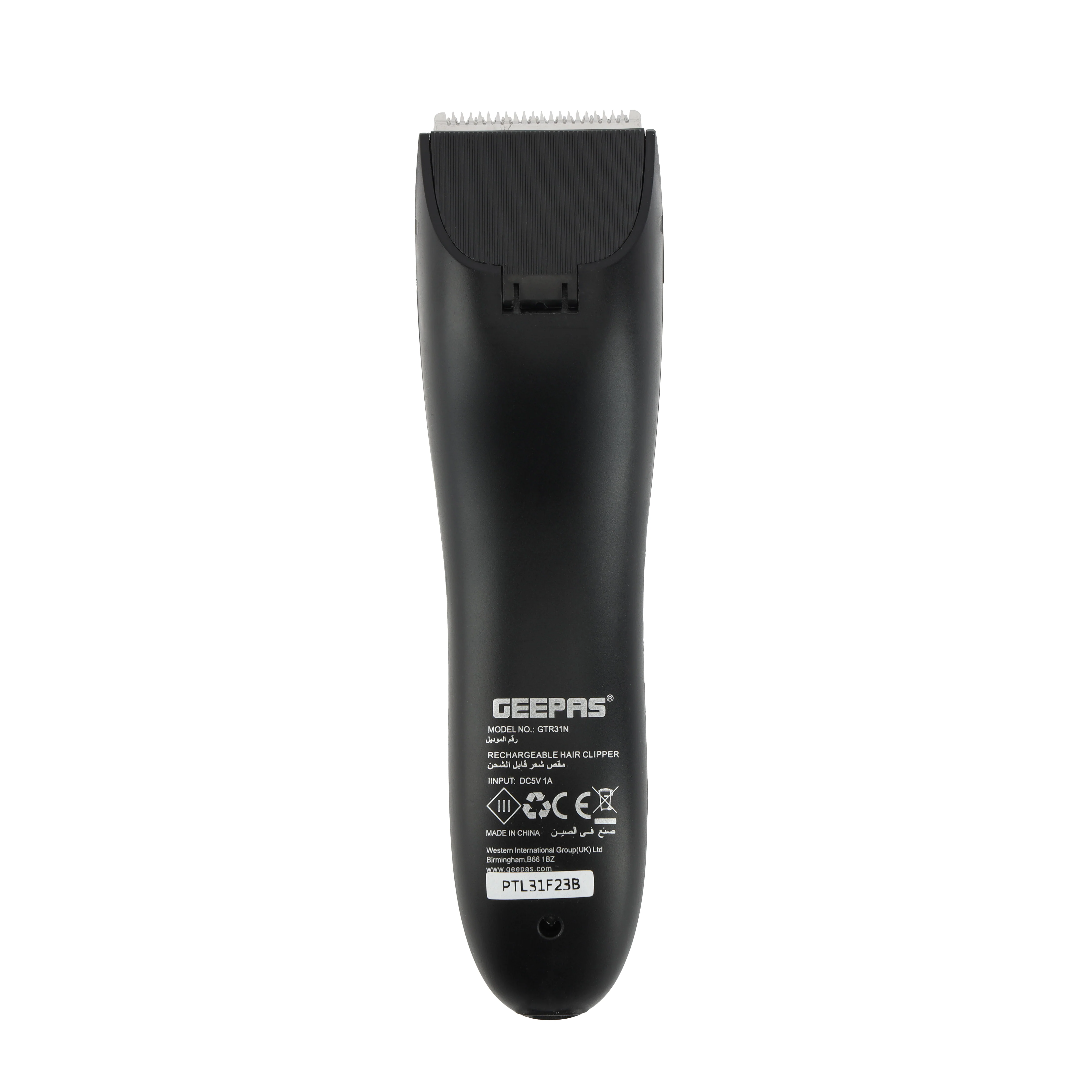 Geepas GTR31N Rechargeable Hair Clipper | Stainless Steel Blade| 600mAh Rechargeable Battery| Cordless Operation| Precision Cutting| Easy Maintenance| 2-Year Warranty - Image 5