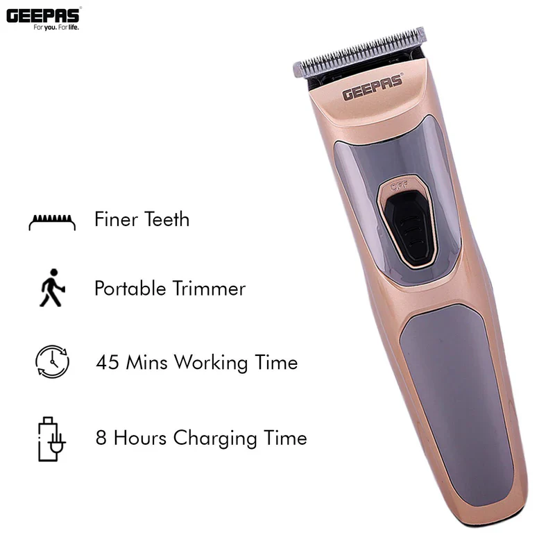 Geepas GTR56023 Electric Hair Clipper | Silver Pd Alloy Motor | Low Noise Operation| 8Hr Charging | 45Min Cordless Use | High Precision Cutting Head & Accessories - Image 2