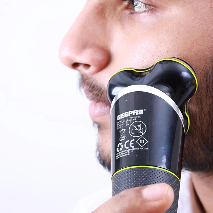 Geepas GTR56025UK 5 In 1 Grooming Cut - Floating Blade, Men Electric Razor Beard Trimmer | Grooming Kit Rotary Cordless Body with Stand, Nose Hair Trimmer | Waterproof | Ideal for Long & Short short Hairs - Image 4
