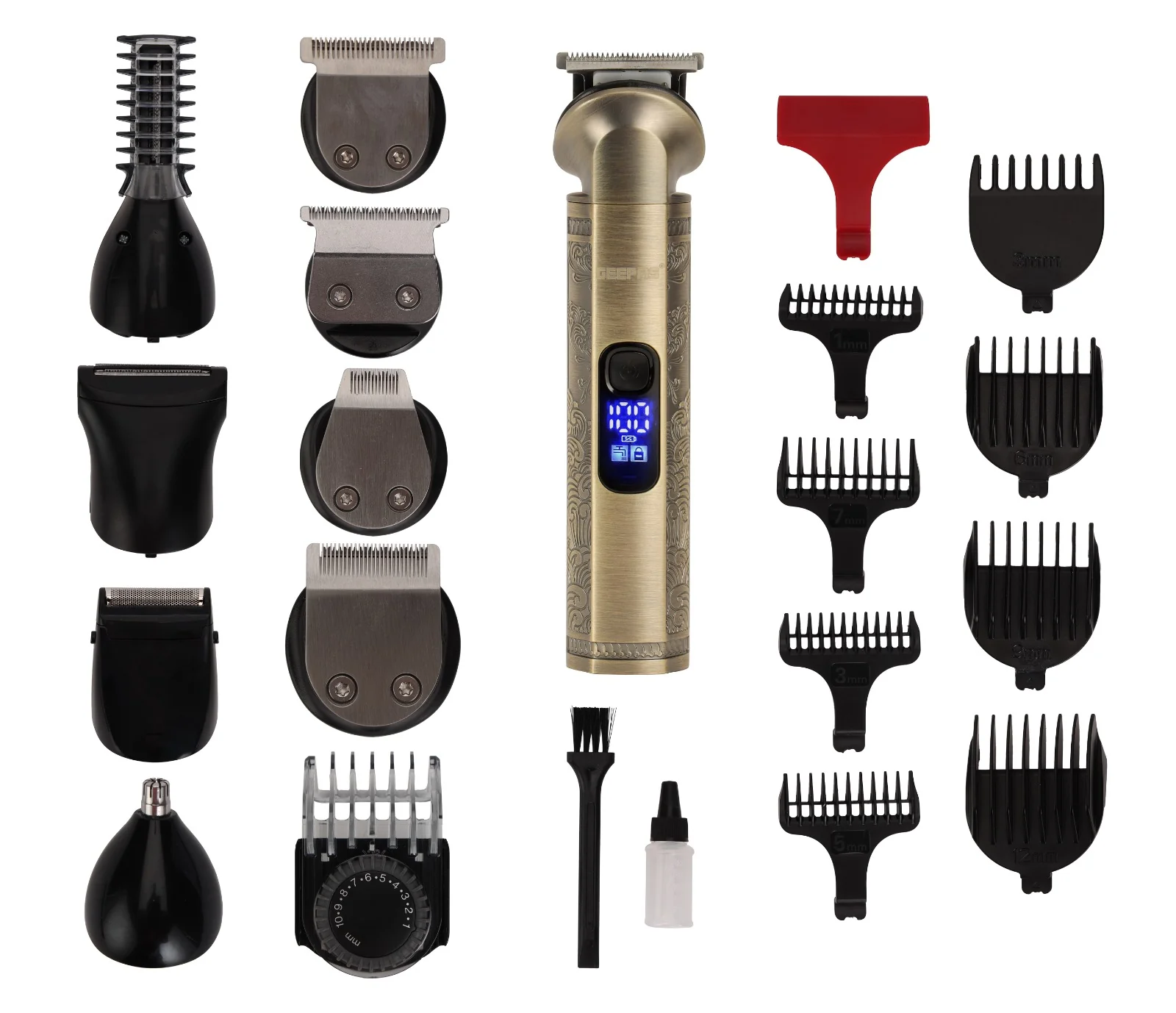 Geepas GTR56026 18-in-1 Rechargeable Digital Grooming Kit | 3 Hours Runtime| Washable Blades|  Powerful Motor|  LED Display|   Hair & Beard Trimmer| 2 Years Warranty - Image 3