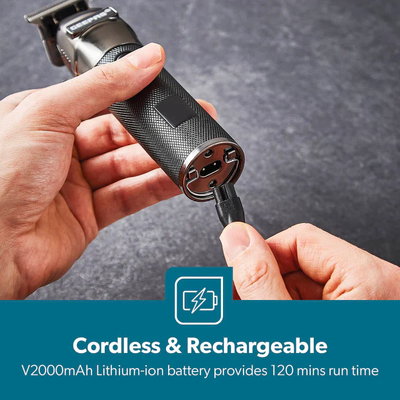 Geepas GTR56028 Rechargeable Hair Clipper | 2000mAh Li-ion Battery| LED Display| Stainless Steel Blades| 120 Mins Runtime | Travel Lock & 4 Guide Combs| 2 Years Warranty - Image 7