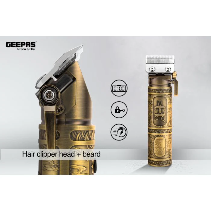 Geepas GTR56030 Professional Hair & Beard Clipper | LED Display | Precision Stainless Steel Blades | Adjustable Cutting Lengths| Rechargeable Battery |  2 Years Warranty - Image 5