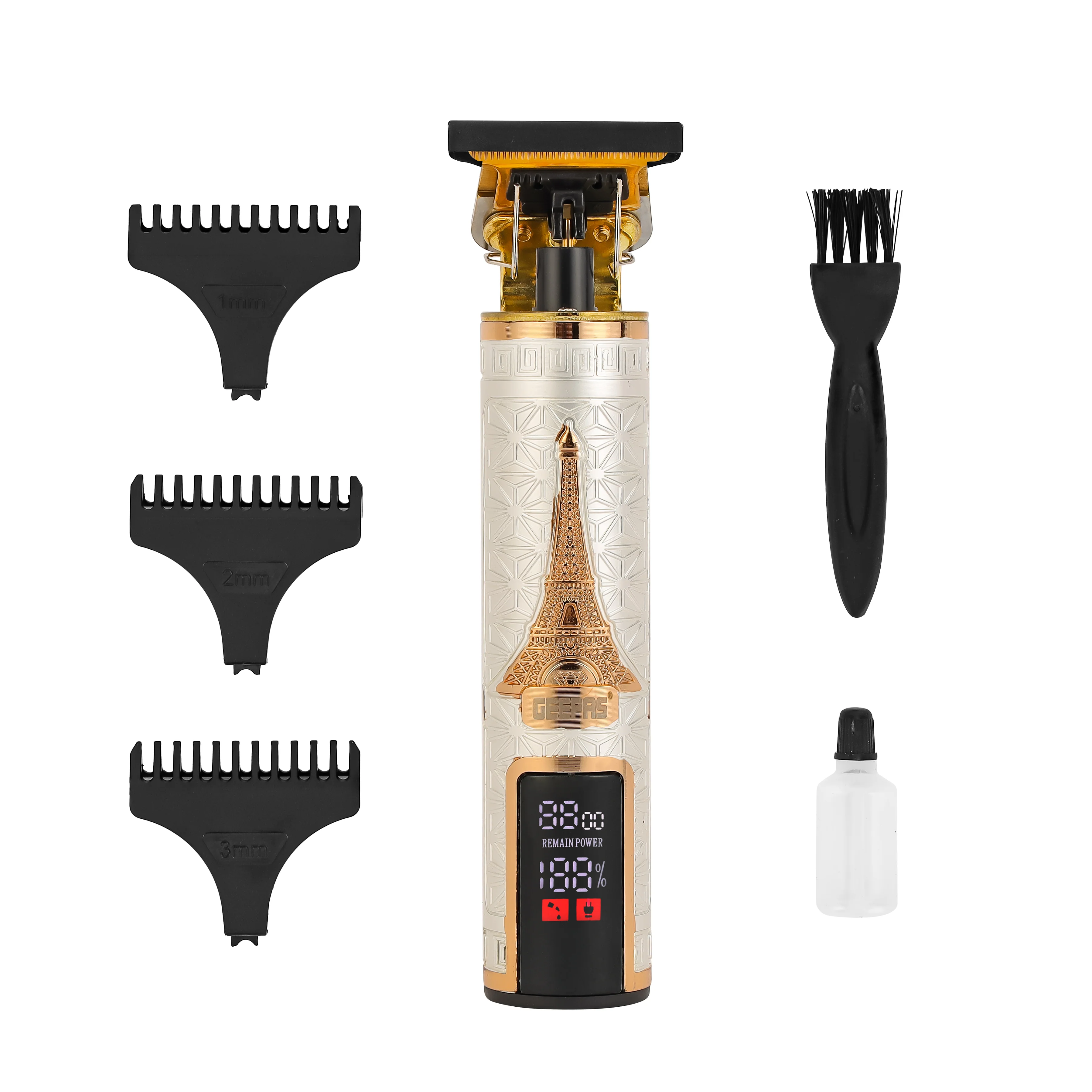 Geepas Professional Digital Hair Clipper GTR56039 | High Performance T-Blade, LCD Display, Li-ion Battery, Type-C Fast Charging | Safe on Scalp, 2 Year Warranty - Image 2