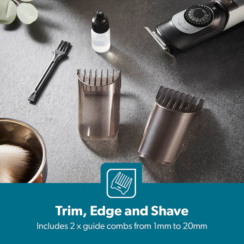 Geepas GTR56042 Rechargeable Hair Trimmer | 1500mAh Li-ion Battery| 20 Length Settings| T Stainless Steel Blade|2 Combs (1–10mm & 11–20mm)| USB Charging| 2 Years Warranty - Image 4