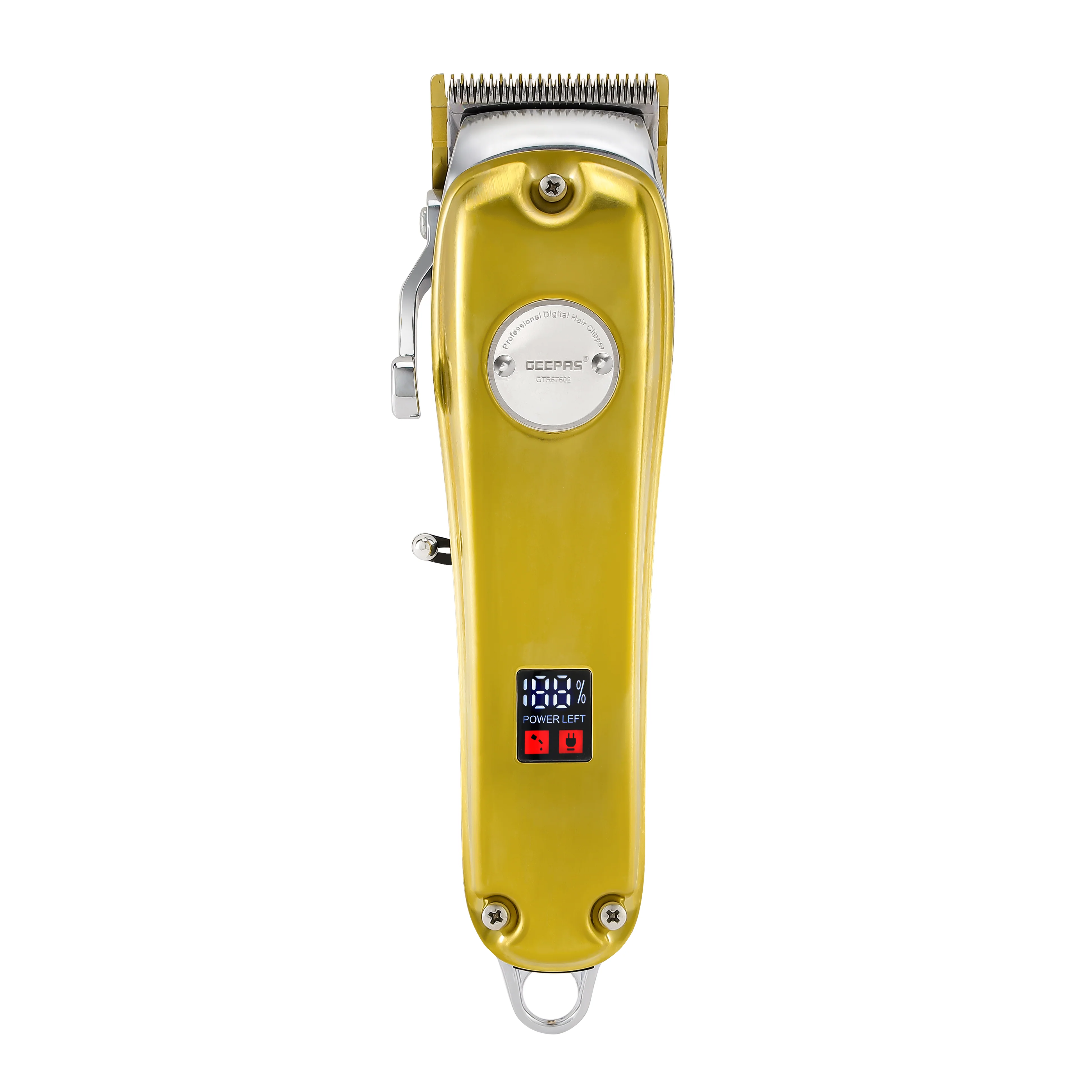 Geepas GTR57502 Professional Digital Hair Clipper | LCD Display| Fast Charging| 2500mAh Lithium Battery| Adjustable Blades | Corded & Cordless Use | 2 Years Warranty
