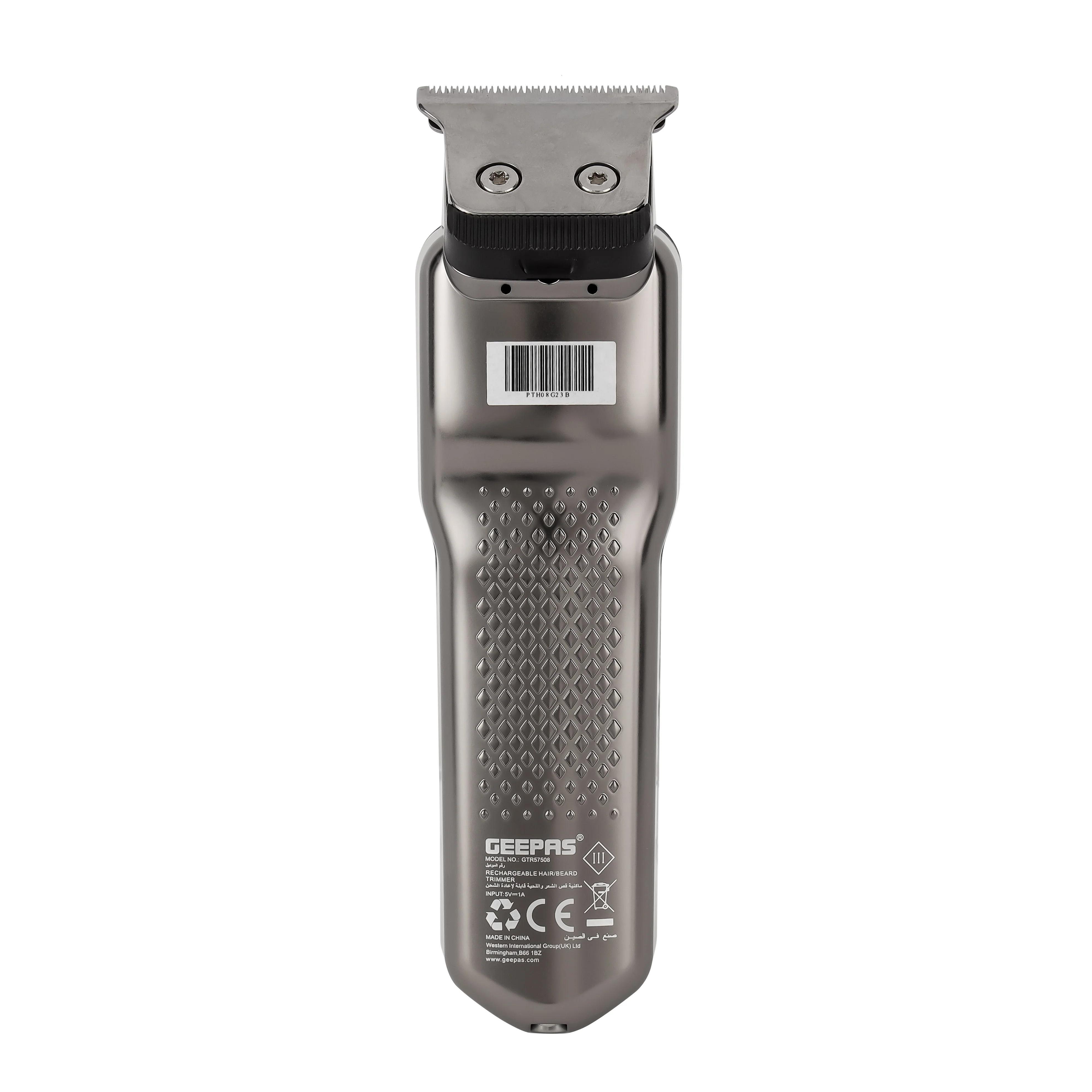 Geepas GTR57508 Rechargeable Hair/Beard Trimmer | Waterproof IPX7| 180 Mins Runtime| 1200mAh Li-ion Battery| Washable Blades & Multiple Length Settings | 2 Years Warranty - Image 6