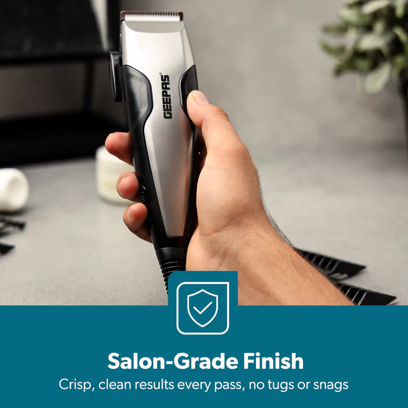 Geepas GTR8654 AC Hair Clipper | Ceramic Blade| Adjustable Cutting Length| Powerful Motor| Low Noise Design| Durable Build| Professional Performance for Salon & Home Use - Image 4