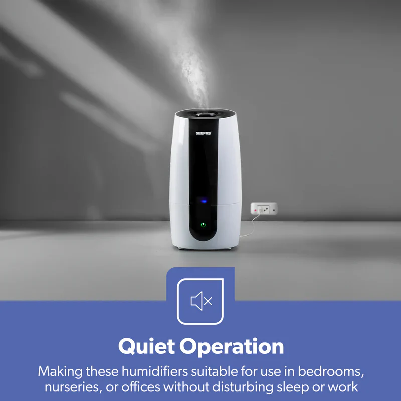 Geepas GUH63072UK Ultrasonic Humidifier | 2.6L Water Tank | Touch Control Panel | Cool Mist Operation | 2-Speed Output | 360° Rotatable Nozzle for Home & Office - Image 8