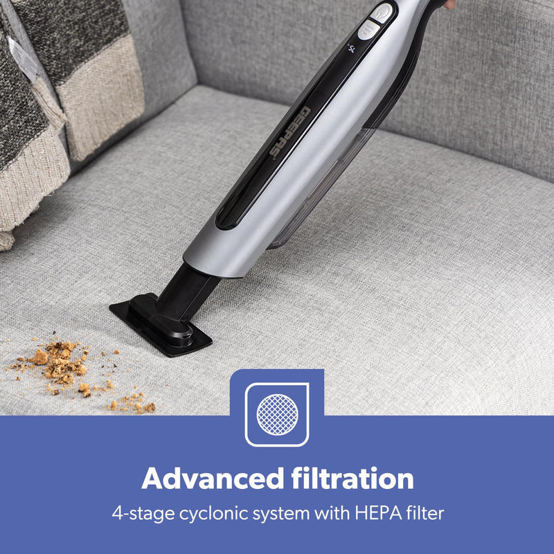 Geepas GVC19062UK Cordless 2-in-1 Stick & Handheld Vacuum Cleaner |HEPA Filter |Double Roller Brush | LED Display |Powerful Brushless Motor| Cordless & Lightweight Design - Image 10