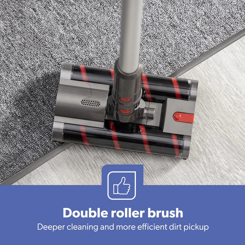 Geepas GVC19062UK Cordless 2-in-1 Stick & Handheld Vacuum Cleaner |HEPA Filter |Double Roller Brush | LED Display |Powerful Brushless Motor| Cordless & Lightweight Design - Image 4