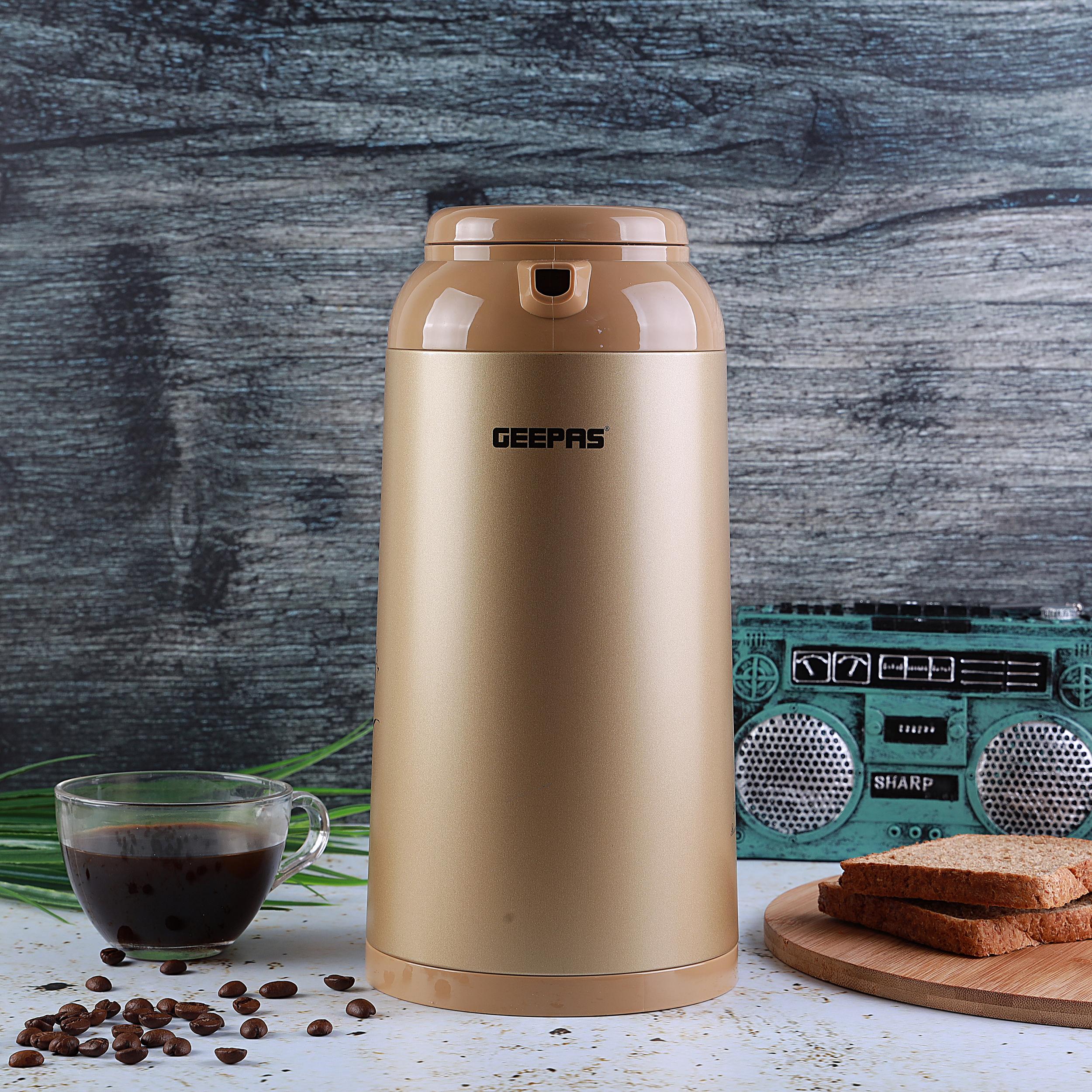 Geepas GVF27012 Vacuum Flask| 1.3L Capacity | Double Wall Glass Refill | Glass Inner Pot for Maximum Heat Retention | 24 Hours Hot & Cold Thermos |  2 Years Warranty - Image 3
