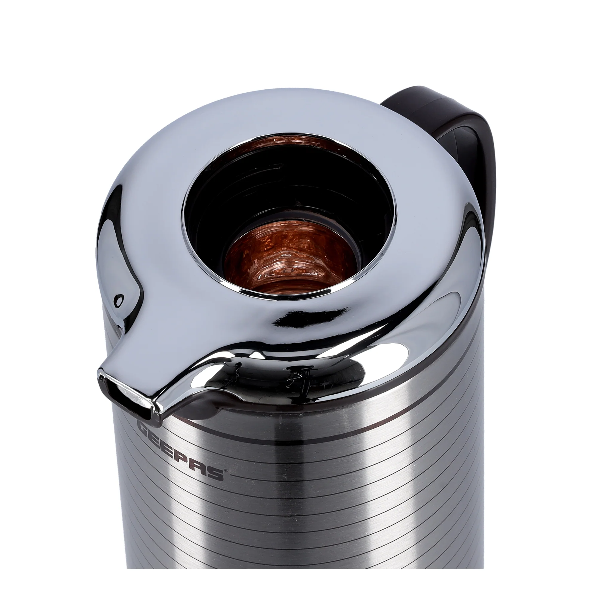 Geepas GVF5259 Vacuum Flask | 1.3L Capacity | Hot & Cold Beverage Insulation |Durable Plastic, Iron, Glass, Silica Gel Material | Mirror & Brown Finish |Leak-Proof Design - Image 5