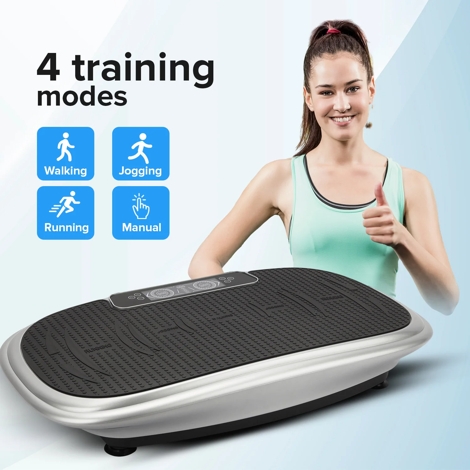 Geepas GVP86107 Vibration Plate Massager | Touchscreen Display | Bluetooth Music| Remote Control and 200W Powerful Motor for Full Body Home Fitness Training System - Image 3