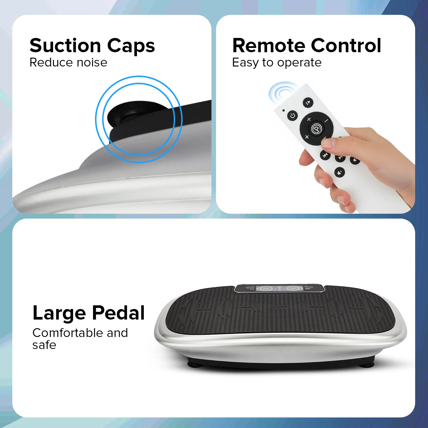 Geepas GVP86107 Vibration Plate Massager | Touchscreen Display | Bluetooth Music| Remote Control and 200W Powerful Motor for Full Body Home Fitness Training System - Image 5