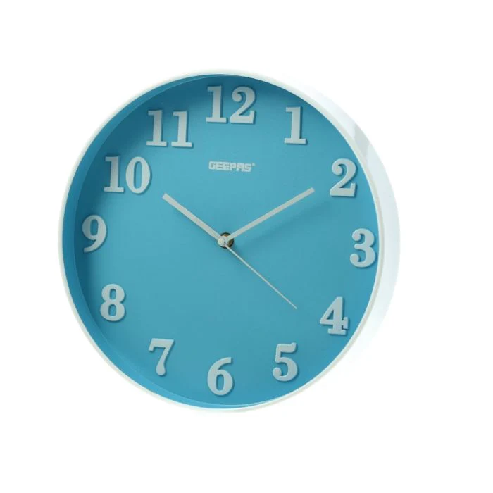 Geepas GWC26014 Wall Clock | 3D Dial | Glass Cover| Elegant Sky-Blue Face| Modern Stylish Design for Home & Office| Durable Build | Accurate Timekeeping| 2-Year Warranty - Image 2