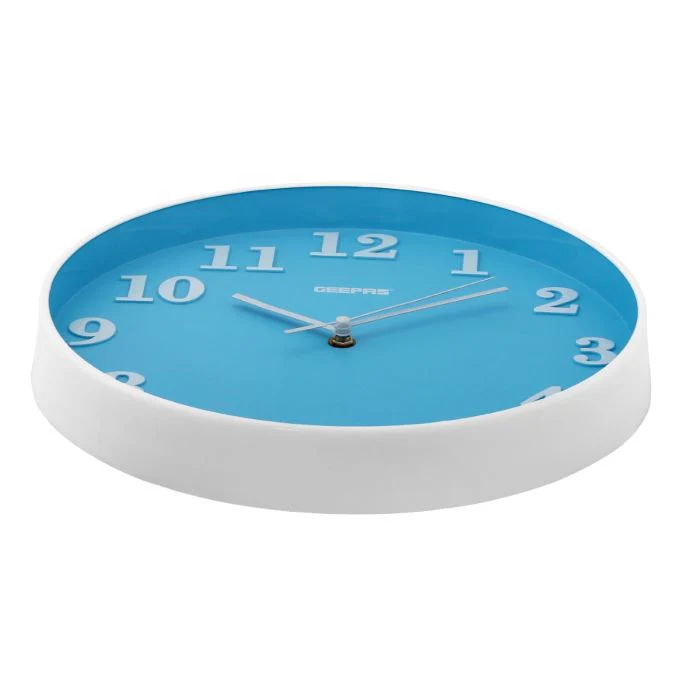 Geepas GWC26014 Wall Clock | 3D Dial | Glass Cover| Elegant Sky-Blue Face| Modern Stylish Design for Home & Office| Durable Build | Accurate Timekeeping| 2-Year Warranty - Image 3