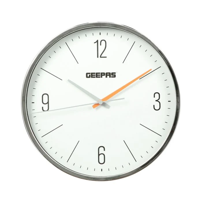 Geepas GWC26015 Wall Clock | Large Dial, Glass Cover | Electronic Plating Effect | Quiet & Non-Ticking | Lightweight Design |  Ideal for Home & Office | 2-Year Warranty - Image 2