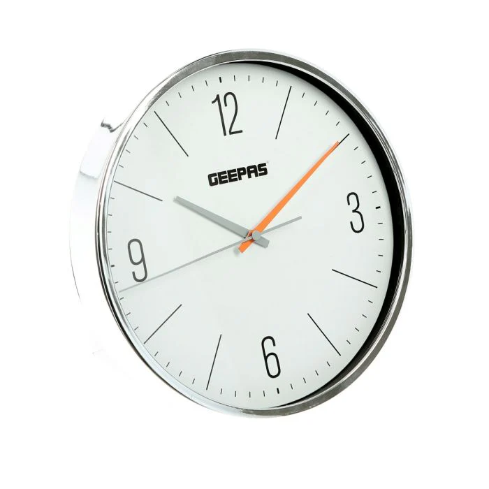 Geepas GWC26015 Wall Clock | Large Dial, Glass Cover | Electronic Plating Effect | Quiet & Non-Ticking | Lightweight Design |  Ideal for Home & Office | 2-Year Warranty - Image 3
